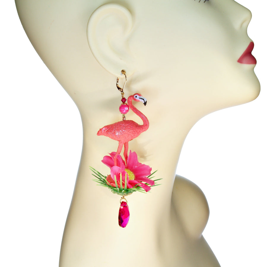 Tierfigur Ohrringe 'Flamingo floralis'