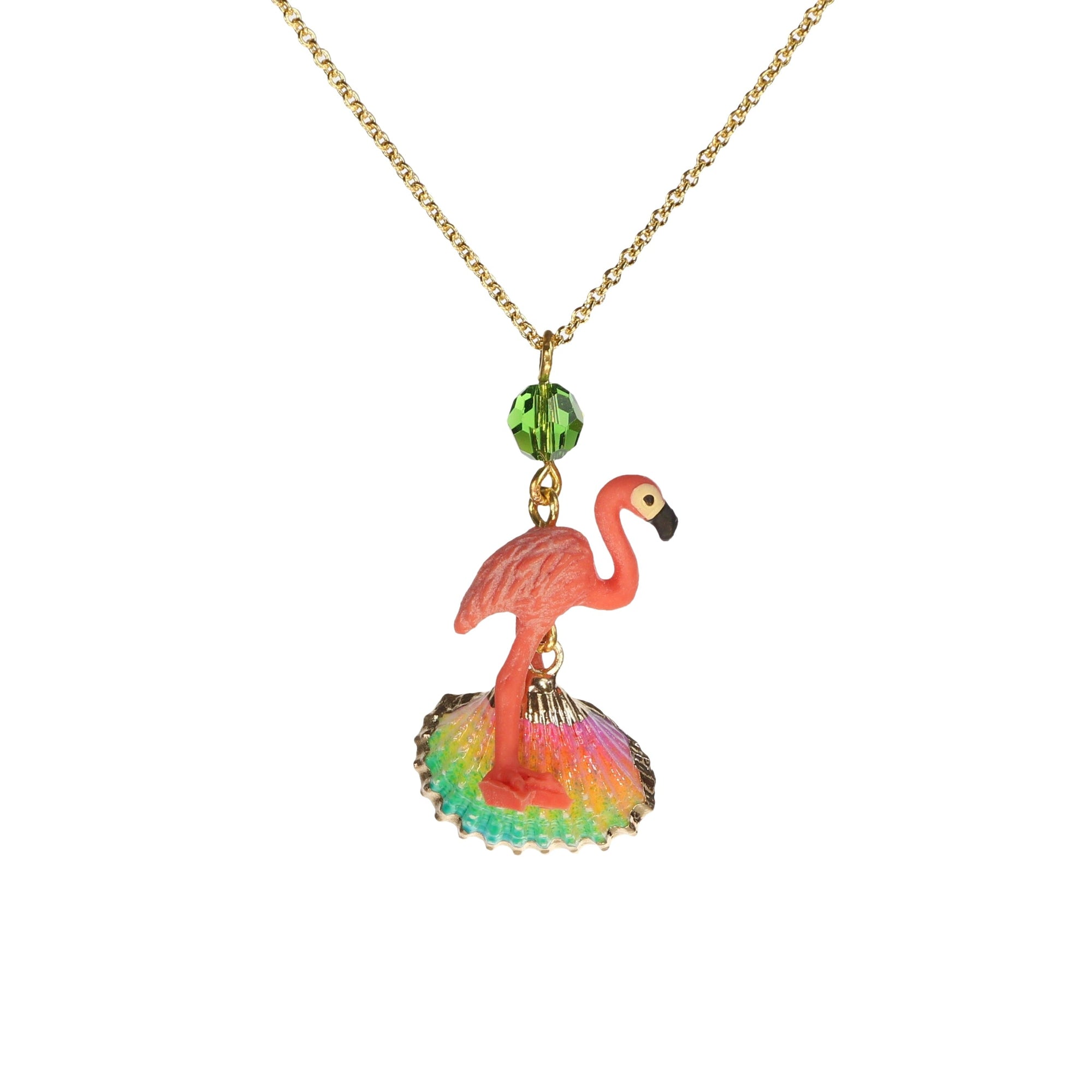 Tukadu Muscheltierchen Halskette Flamingo