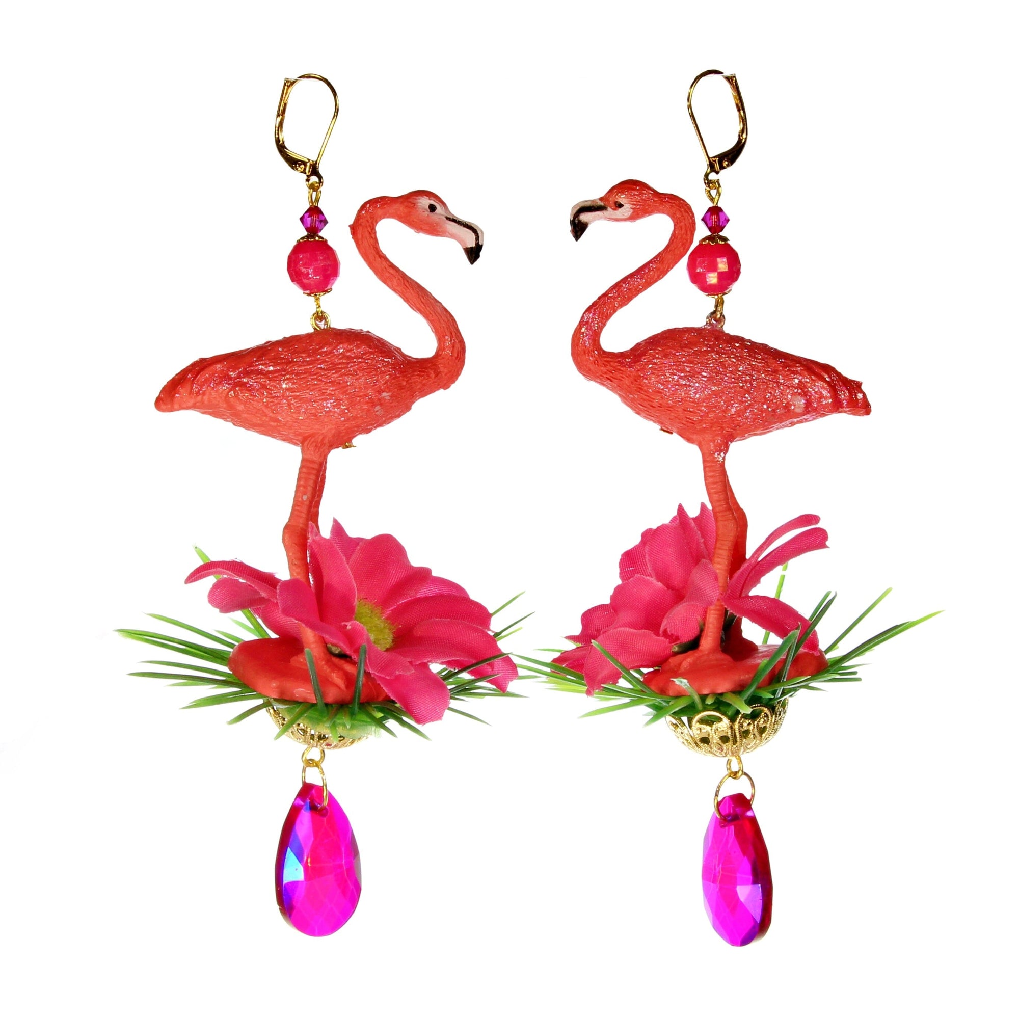 Tukadu Tierfigur Ohrringe 'Flamingo floralis'