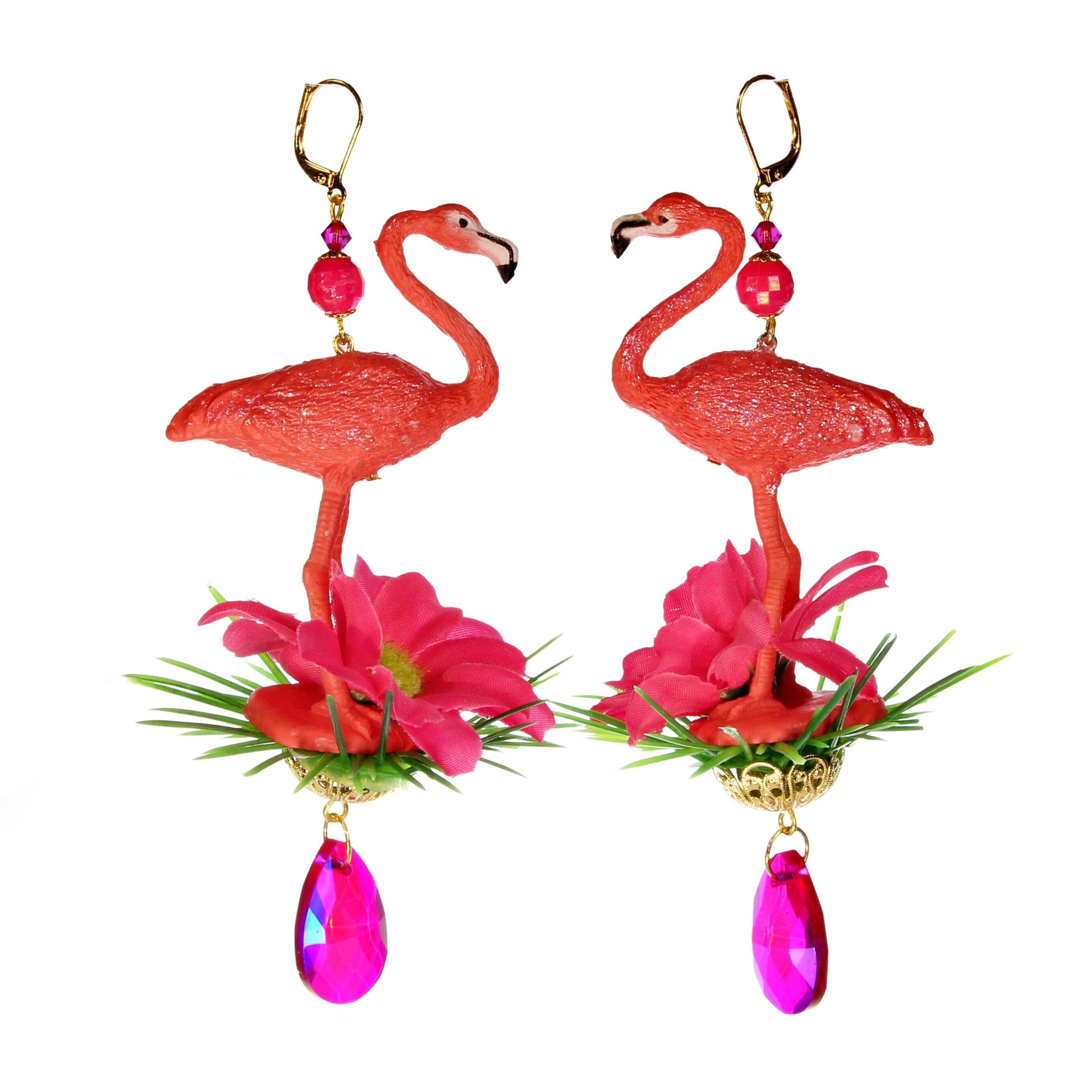 Tukadu Tierfigur Ohrringe 'Flamingo floralis'