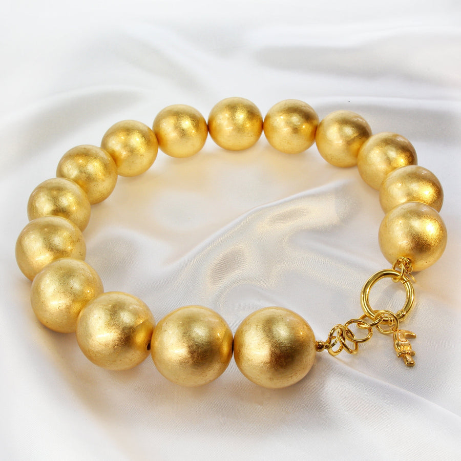 Blattgold Perlenkette