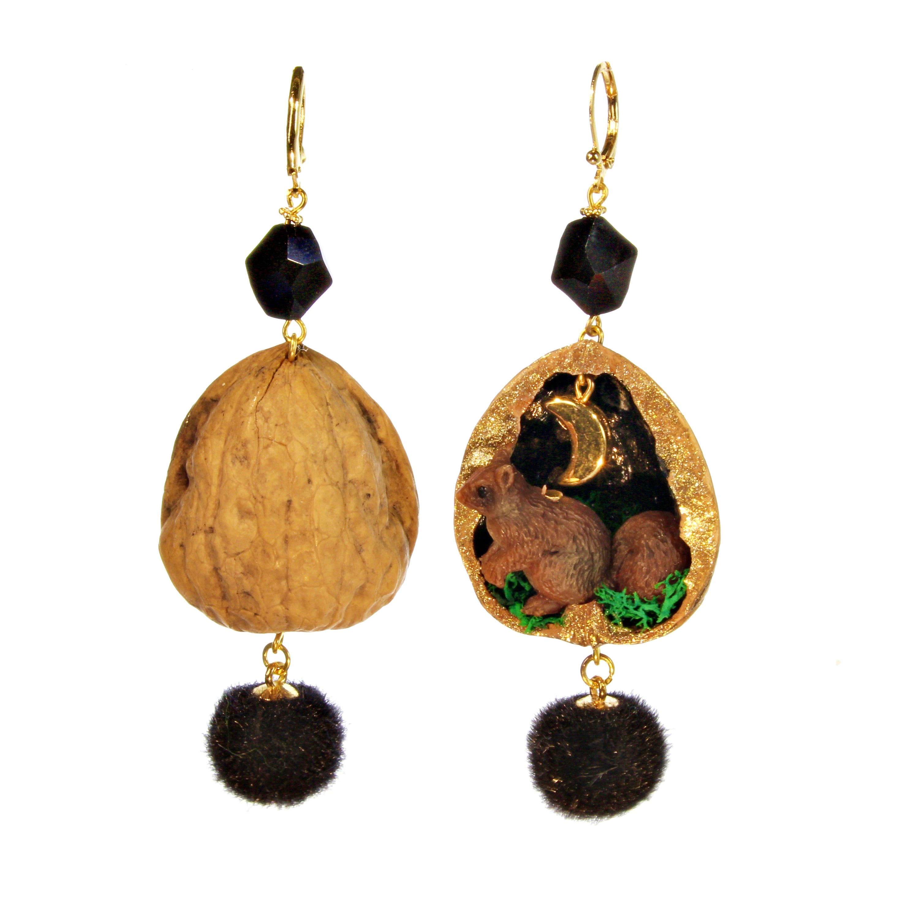 Walnut Squirrel Earrings