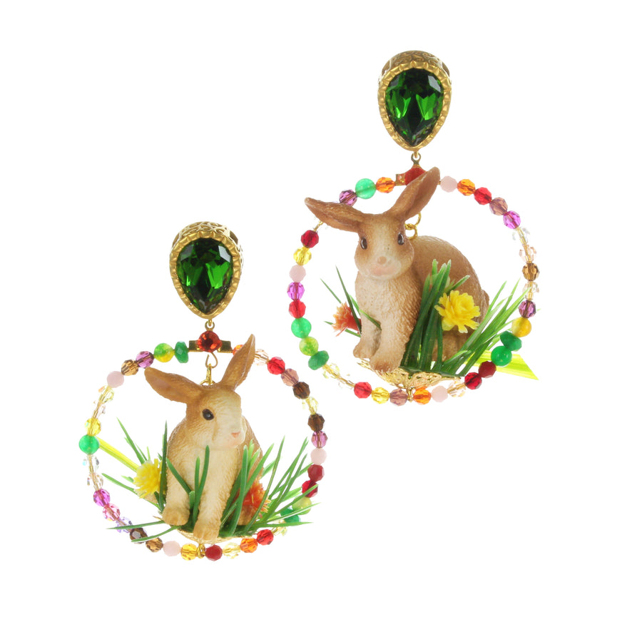 Easter bunny clip earrings