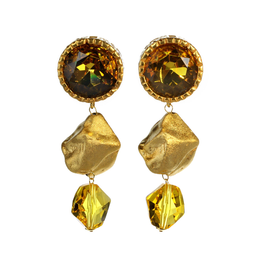 'On the rocks' ear studs (925 silver gold plated)