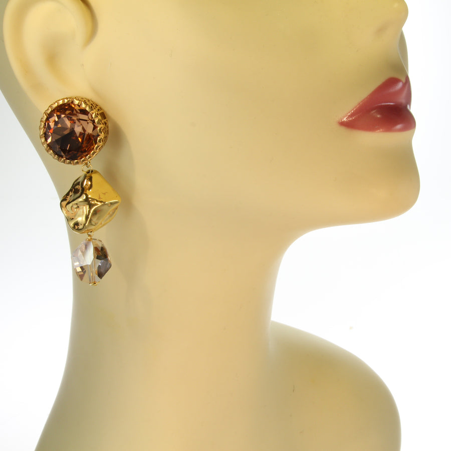 'On the rocks' ear studs (925 silver gold plated)