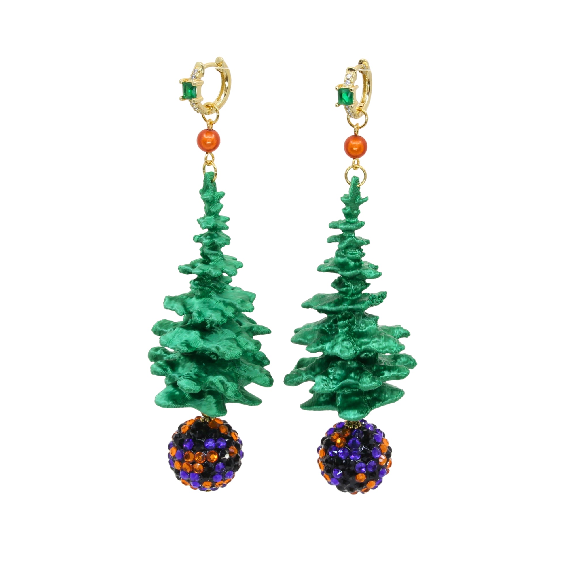 'Mitternachtstanne' Ohrringe - handgefertigte weihnachtliche Ohrhänger mit Tannenbaum von Tukadu