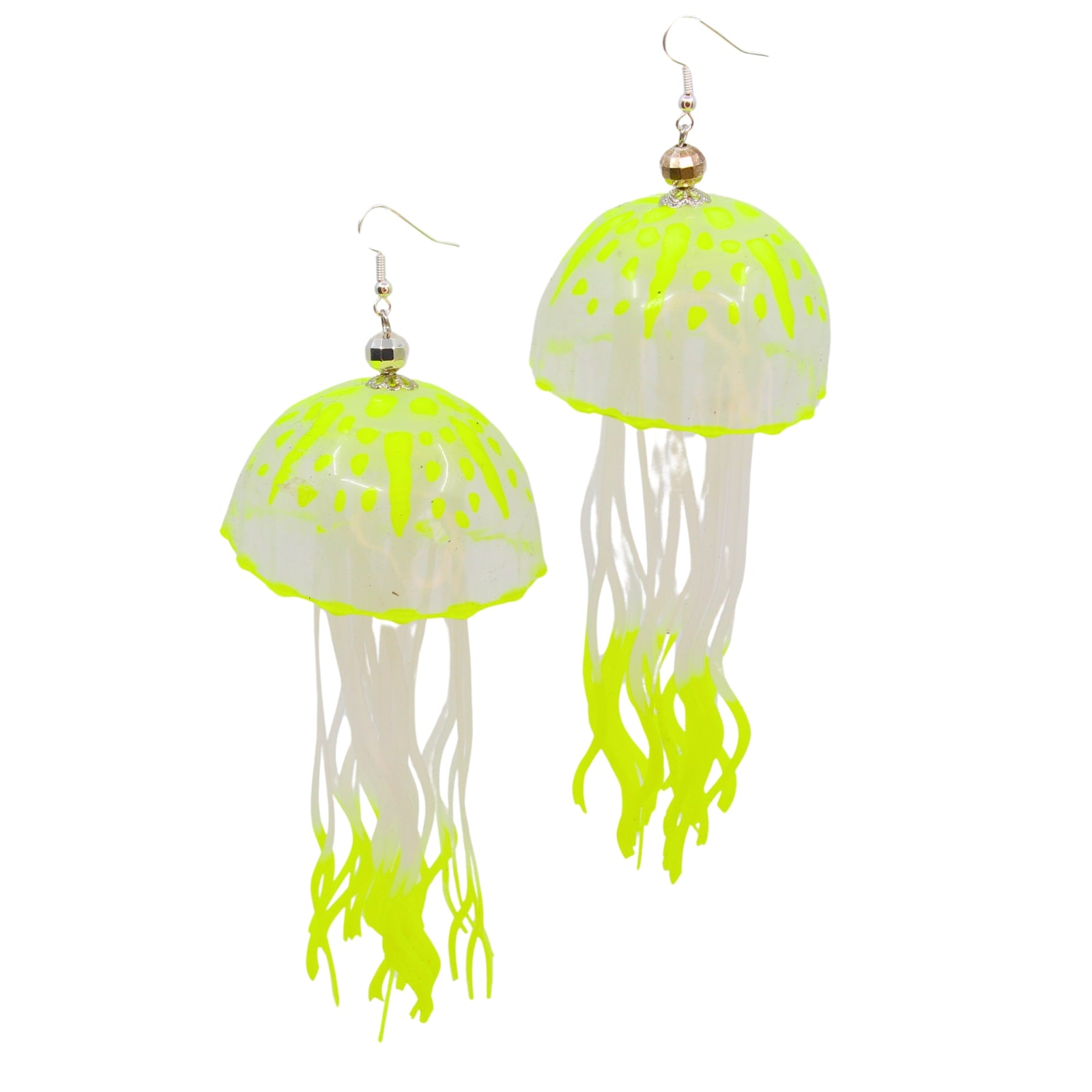Tukadu Jellyfish Ohrringe  – Handgefertigte Quallen-Ohrringe in Neon-Gelb
