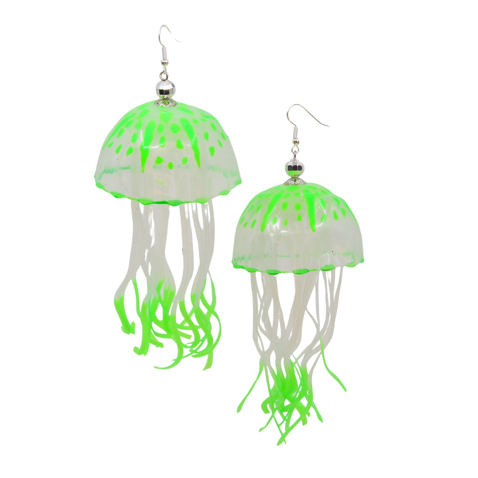 Tukadu Jellyfish Ohrringe  – Handgefertigte Quallen-Ohrringe in Neon-Grün