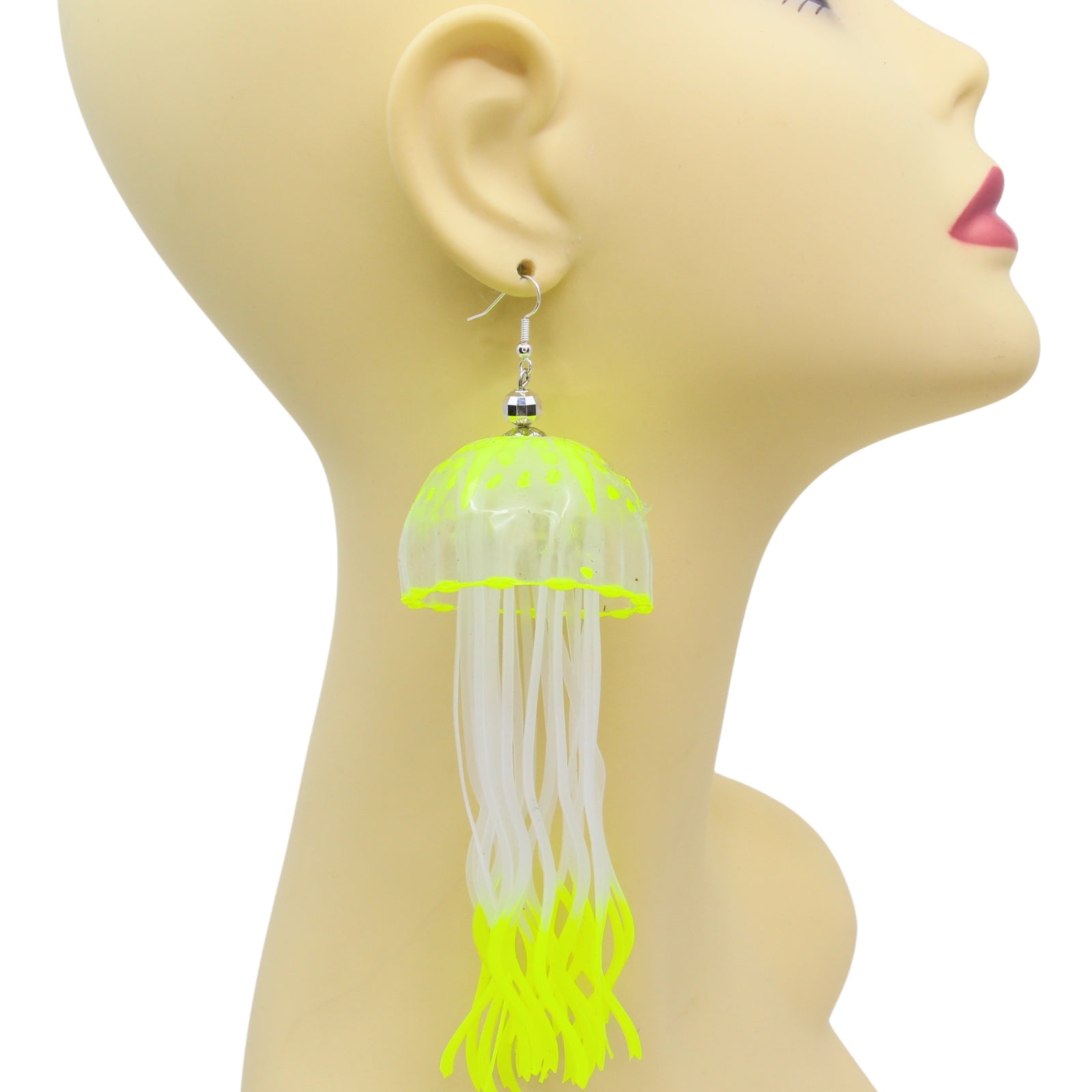 Tukadu Jellyfish Ohrringe  – Handgefertigte Quallen-Ohrringe in Neon-Gelb