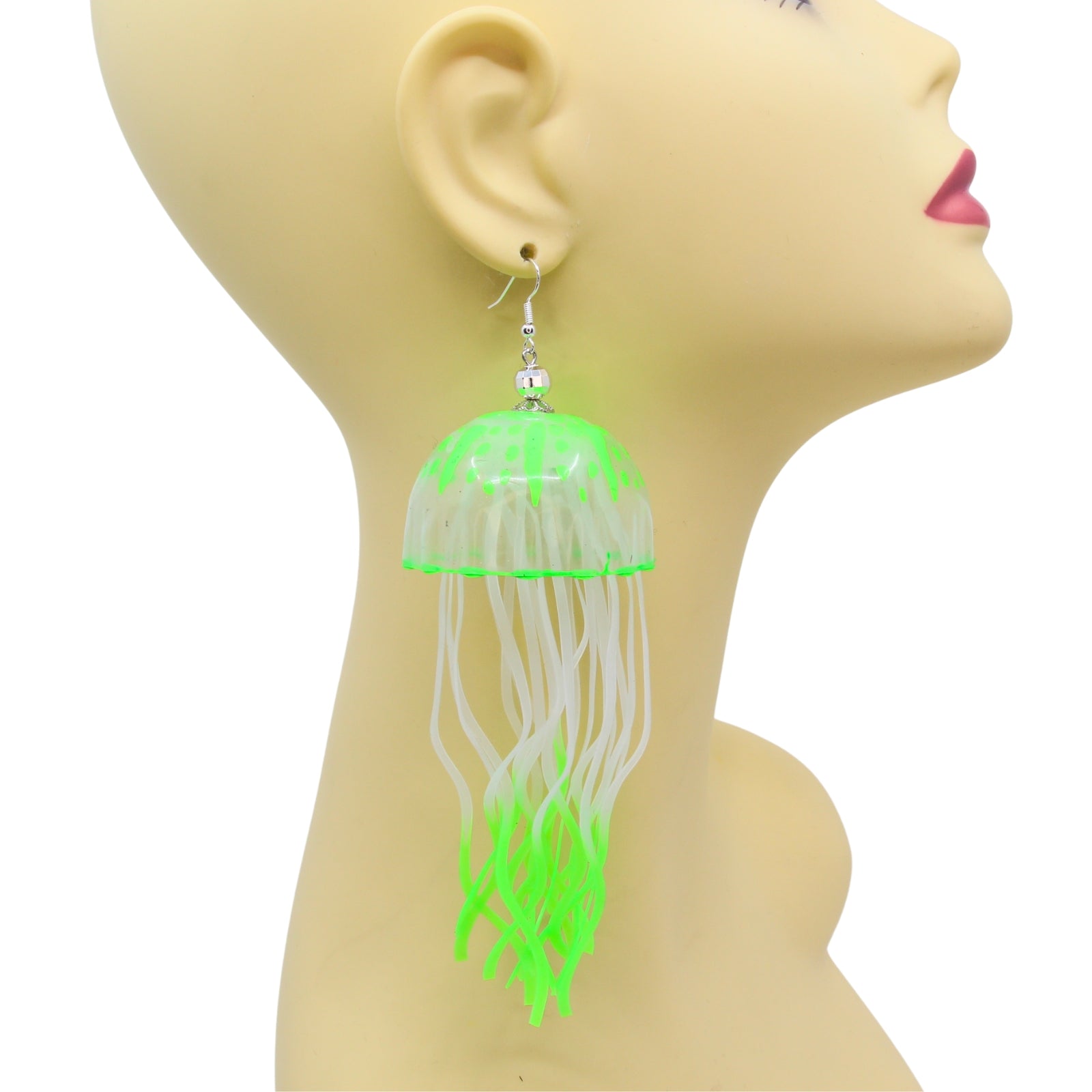 Tukadu Jellyfish Ohrringe  – Handgefertigte Quallen-Ohrringe in Neon-Grün