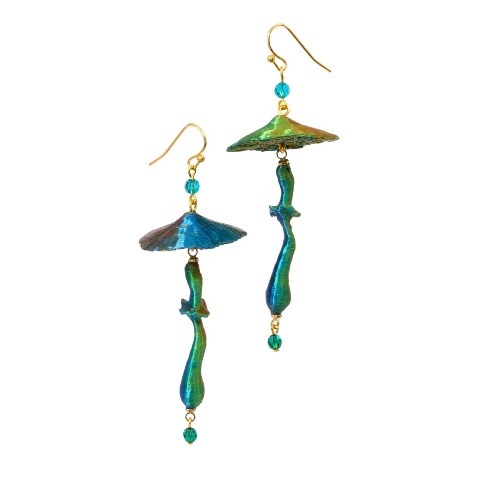 Aurora Fungula – 3D-gedruckte Magic Mushroom Pilz-Ohrringe handmade by Tukadu