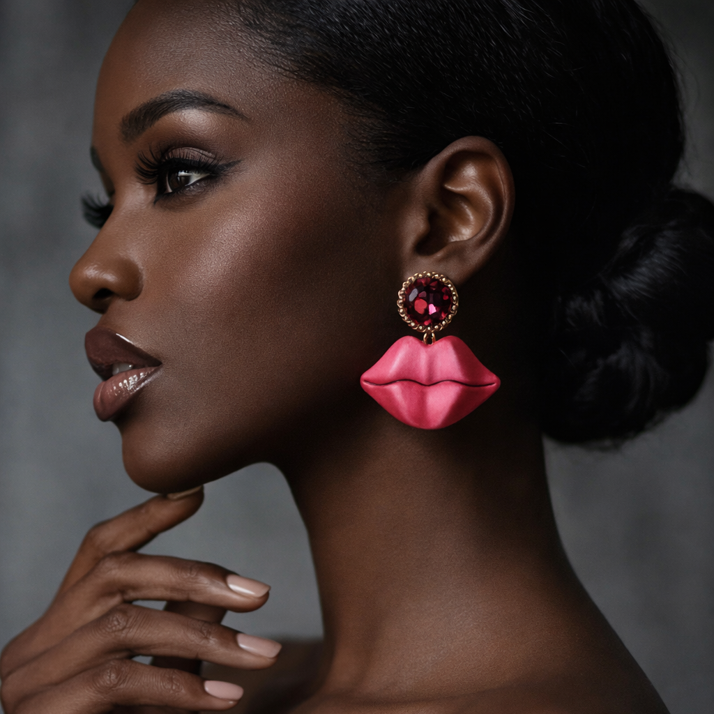 ‚Let‘s kiss!‘ Ohrringe - Statementohrstecker mit Kussmund