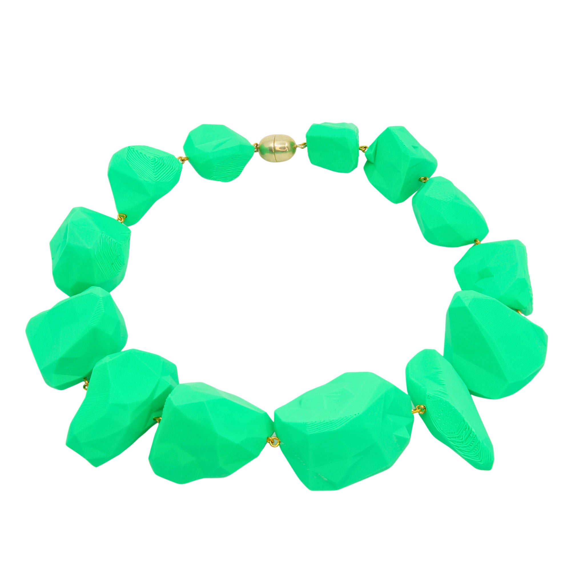 Tukadu Collier 'Pop Rocks'-Neon Green-3D-gedrucktes Statement-Piece