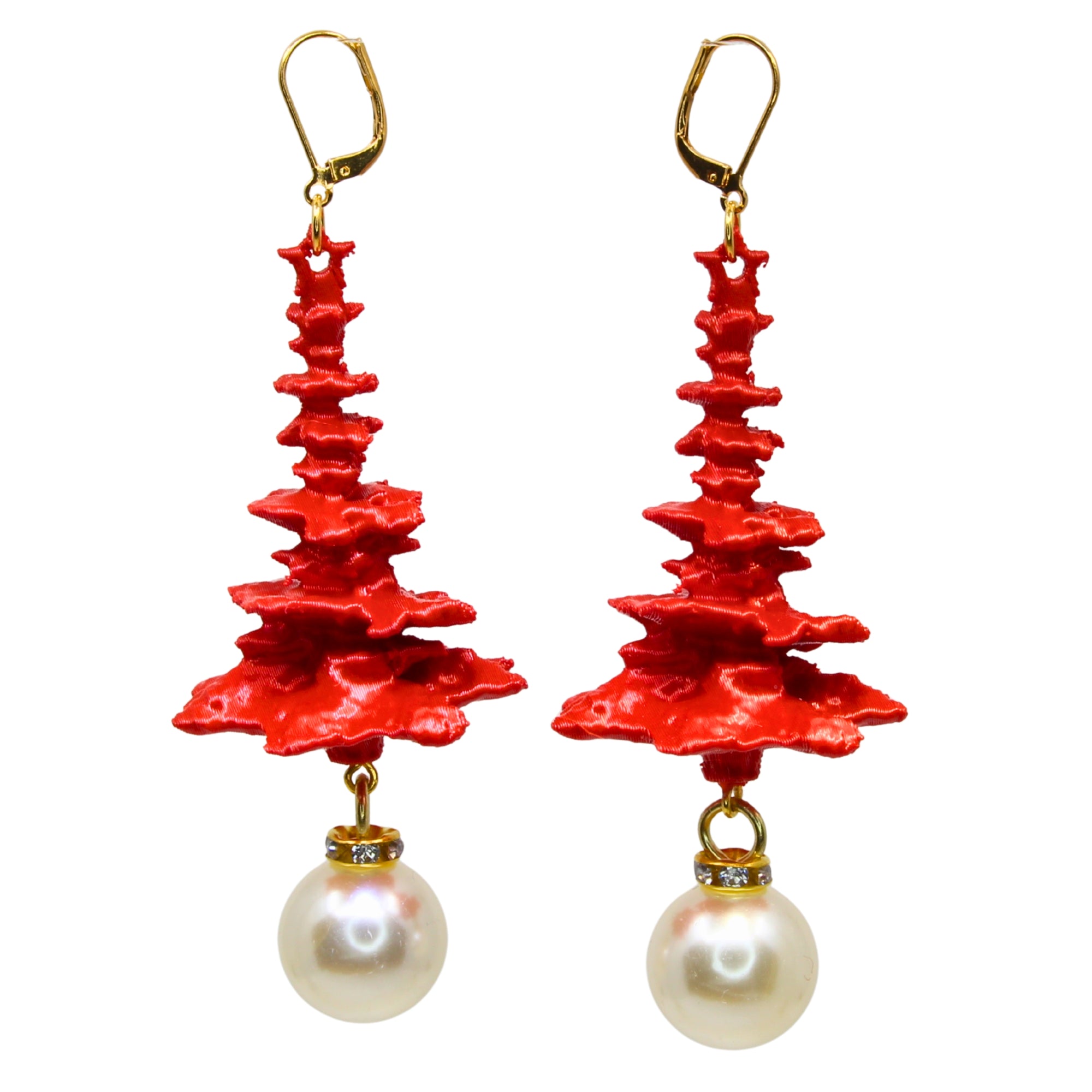 'Feuertanne' Ohrringe - handgefertigte weihnachtliche Ohrhänger mit Tannenbaum von Tukadu