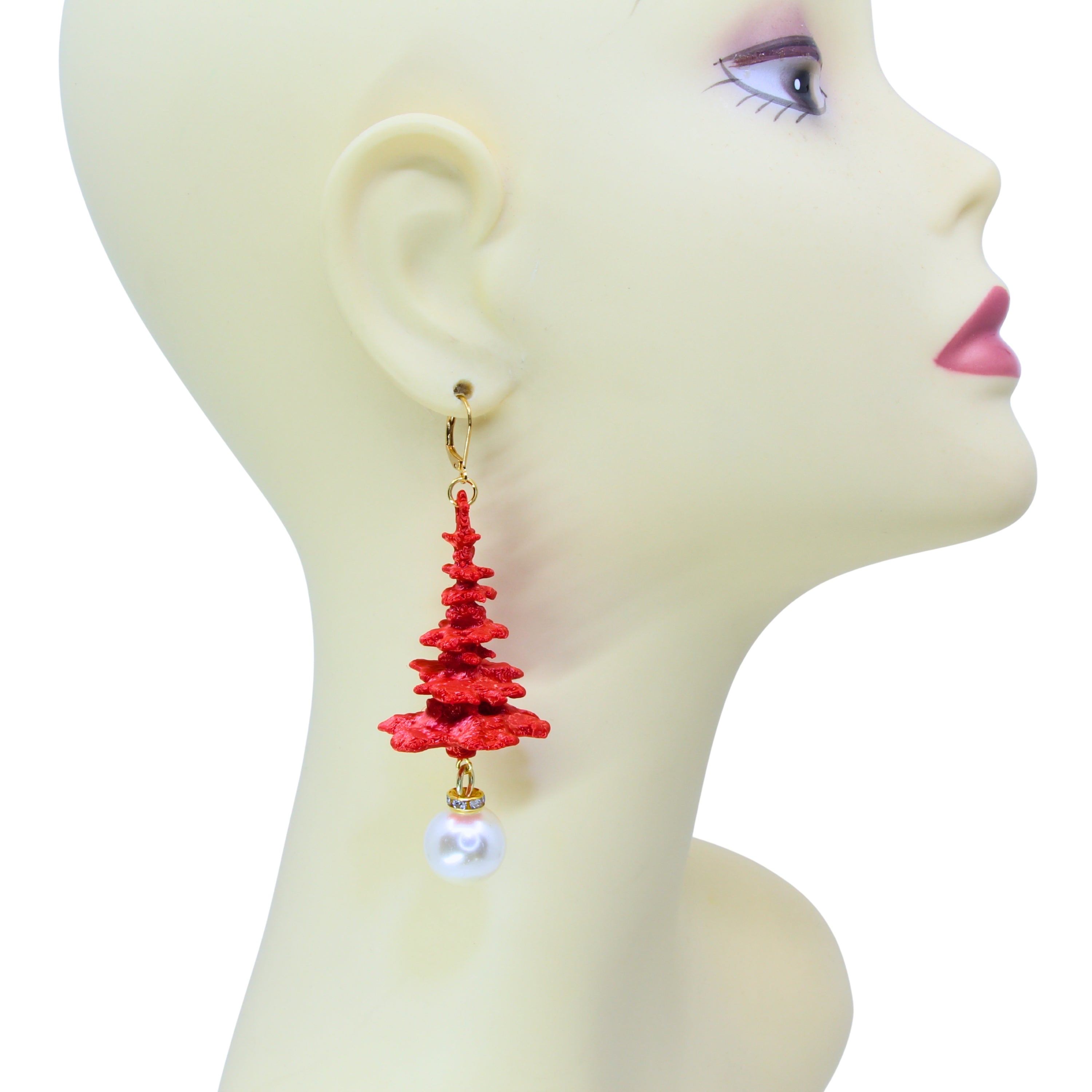 'Feuertanne' Ohrringe - handgefertigte weihnachtliche Ohrhänger mit Tannenbaum von Tukadu