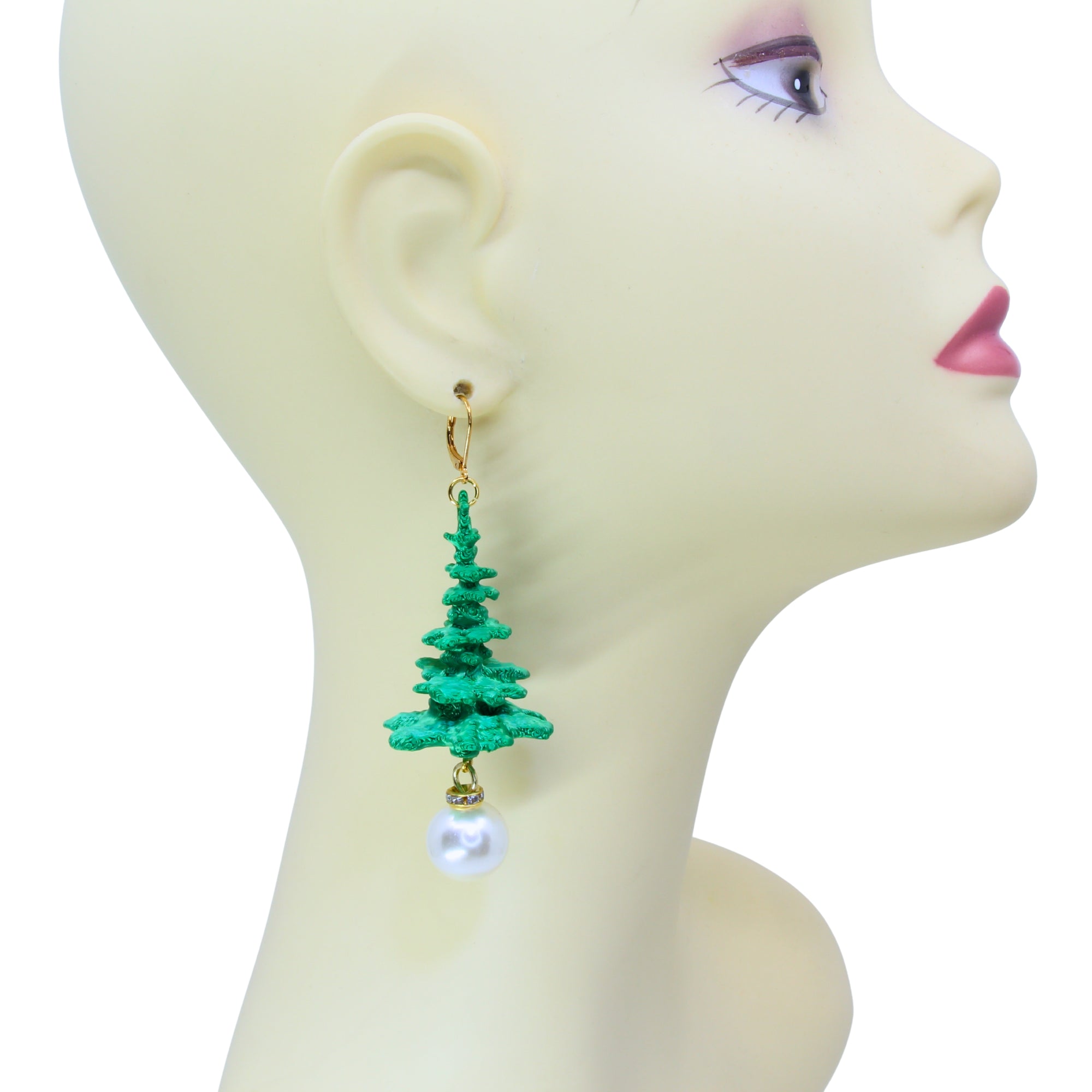 'Jadebaum' Ohrringe - handgefertigte weihnachtliche Ohrhänger mit Tannenbaum von Tukadu