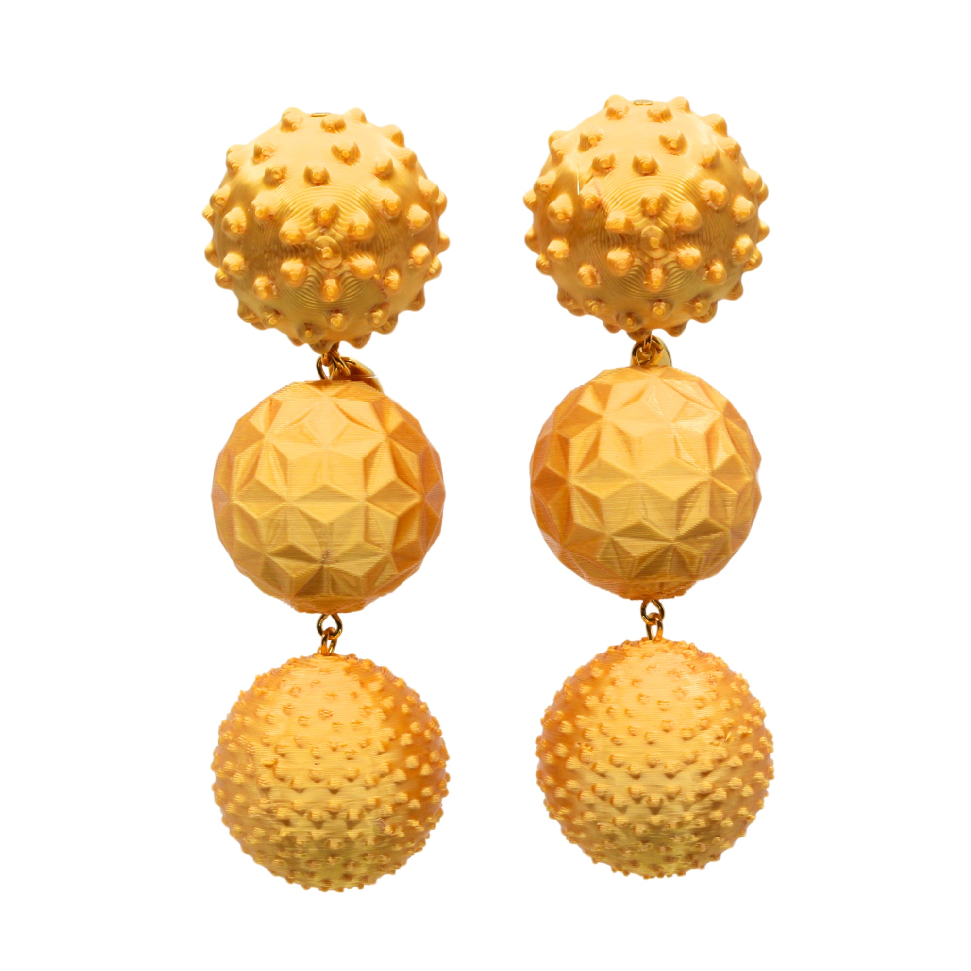 Tukadu Ohrringe 'Triple Ball Pop' – Statementohrringe mit 3D-gedruckten Perlen aus Filament mit 925er Silberstecker