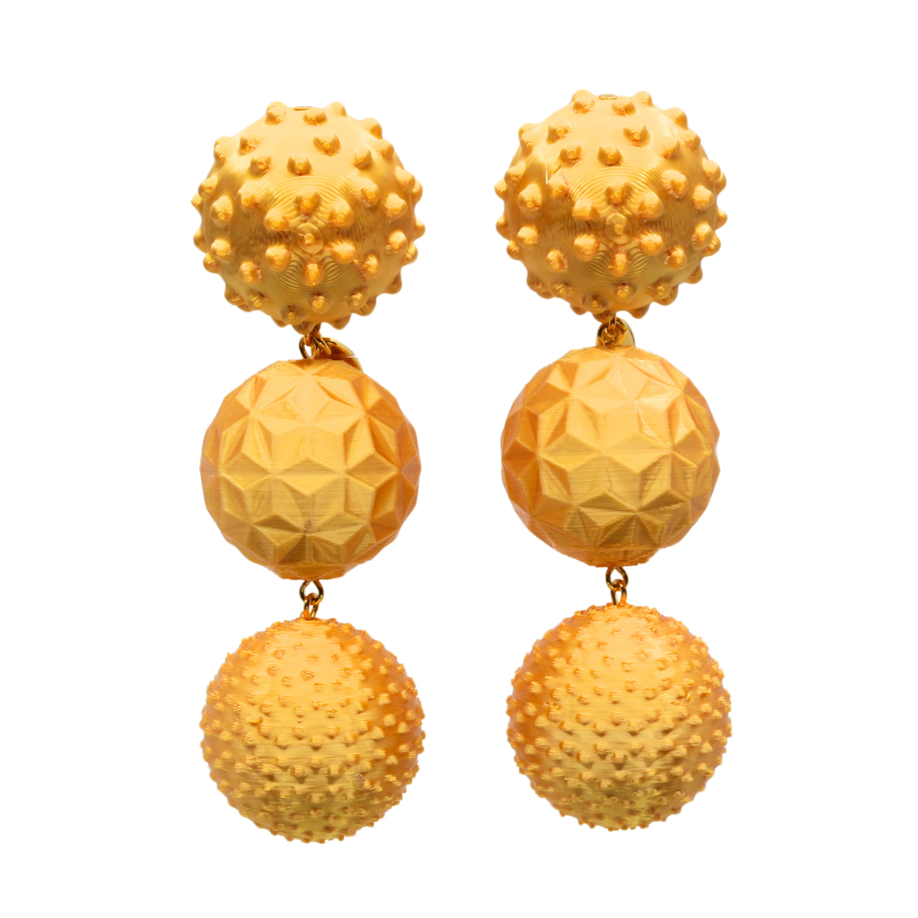 Tukadu Ohrringe 'Triple Ball Pop' – Statementohrringe mit 3D-gedruckten Perlen aus Filament mit 925er Silberstecker