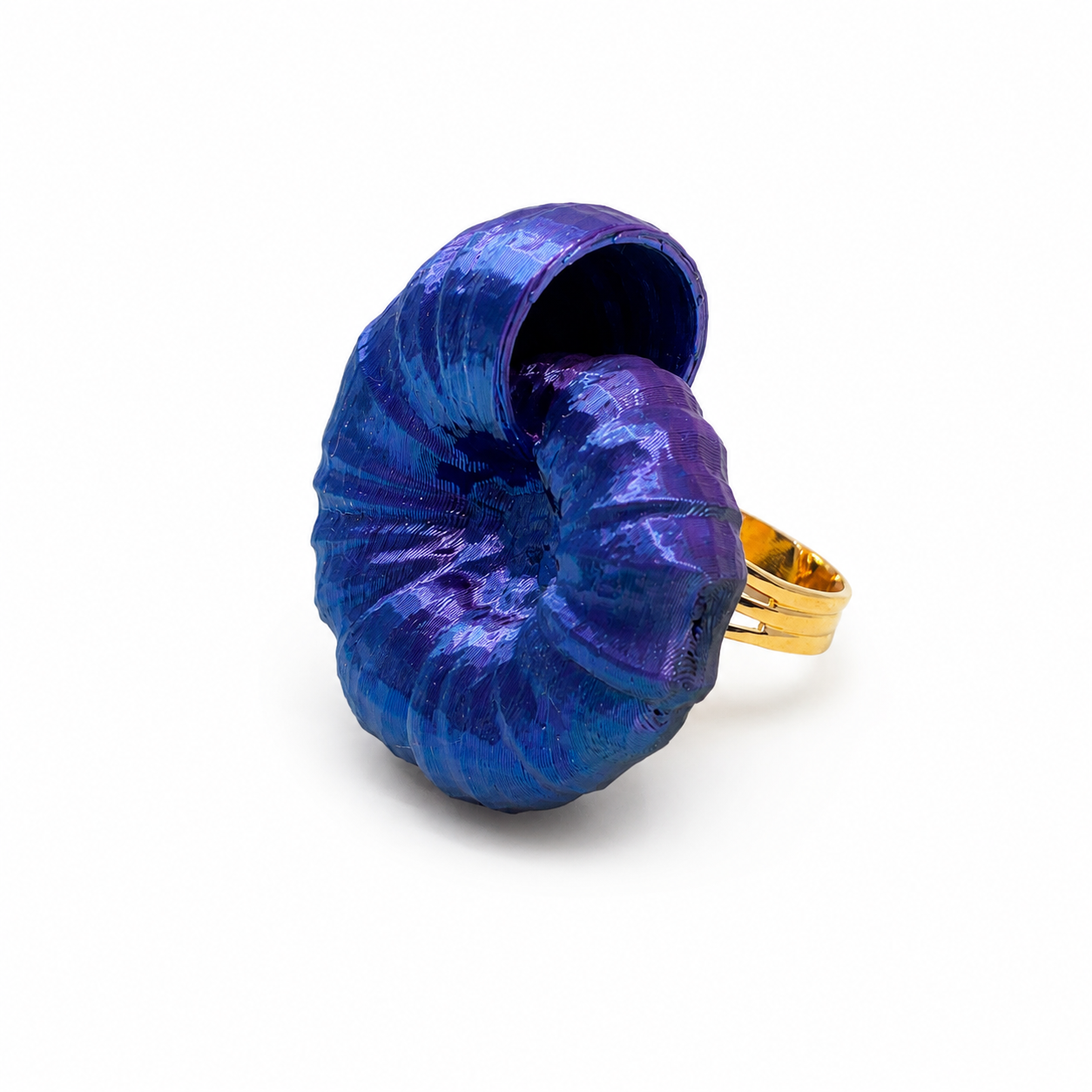 Ammonite Dreams 'Silky Midnight Shift' - Statement Ring von Tukadu