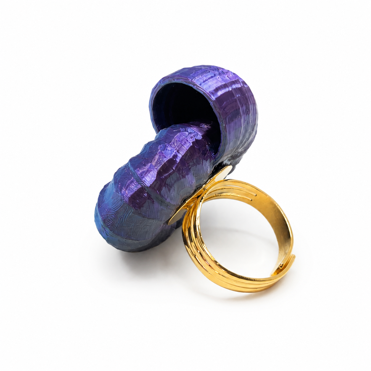 Ammonite Dreams 'Silky Midnight Shift' - Statement Ring von Tukadu
