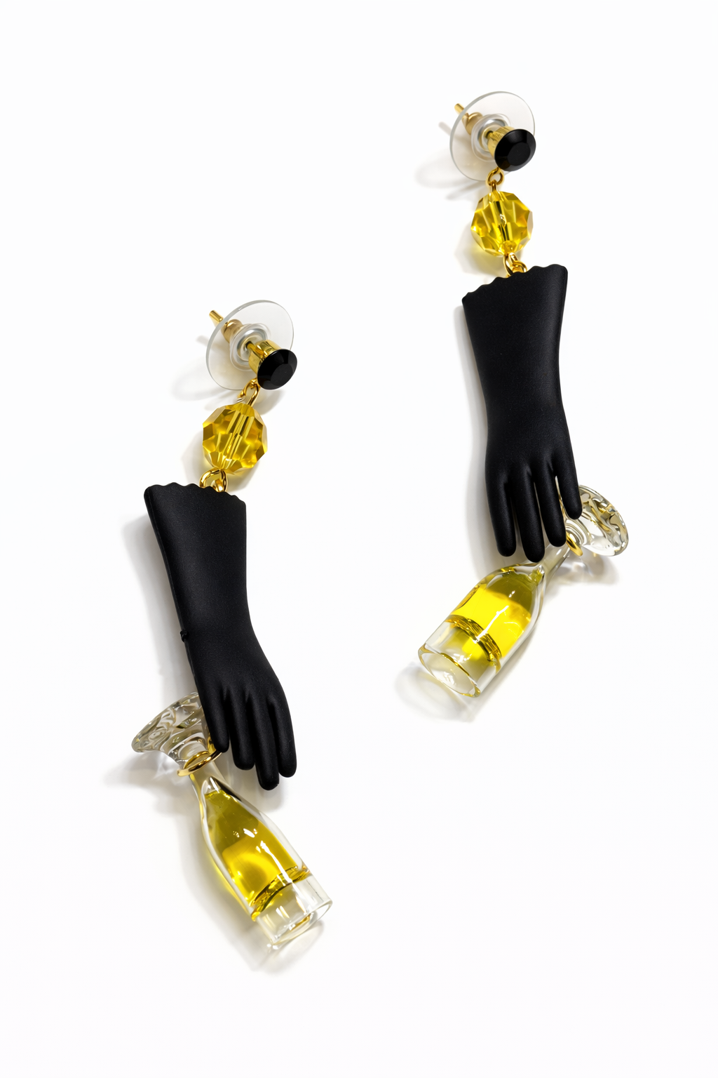 ‚Helping Hands‘ - Handgefertigte Ohrringe mit Küchen-Utensilien & Swarovski-Strass