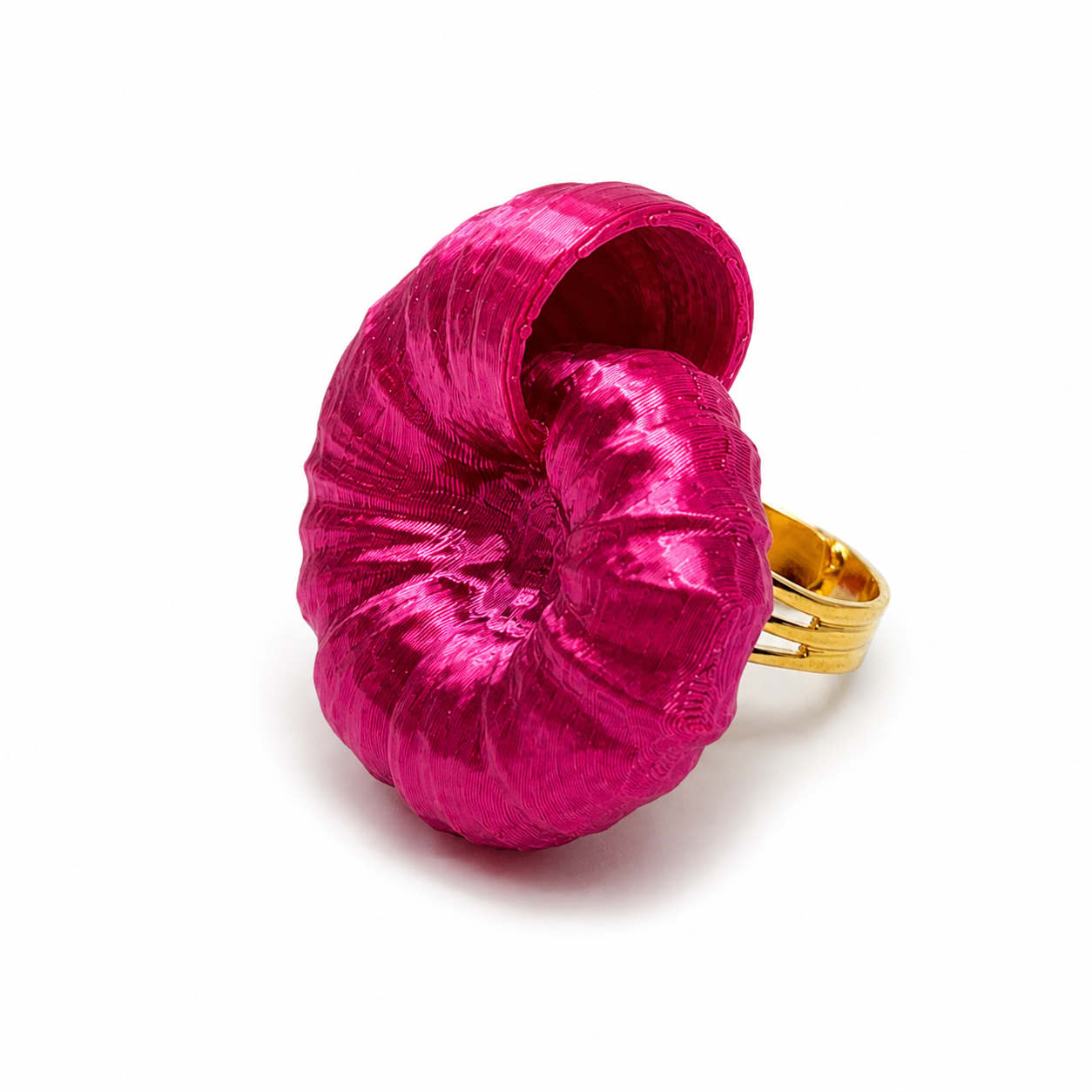 'Ammonite Dreams' Silky Pink - Statement-Ring von Tukadu