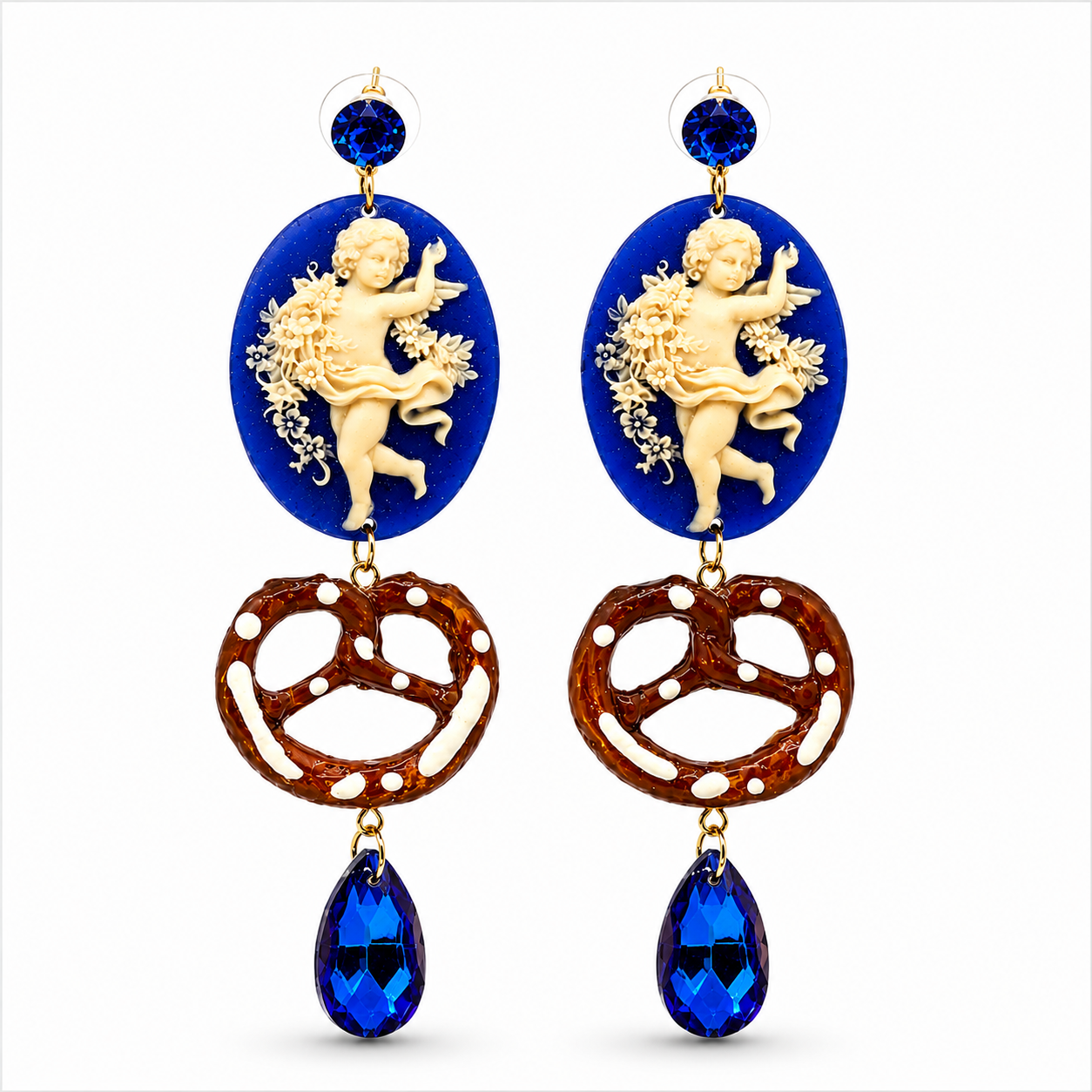 'Aufgebrezelt' Ohrringe – Baroque Brezel Statement-Ohrstecker von Tukadu