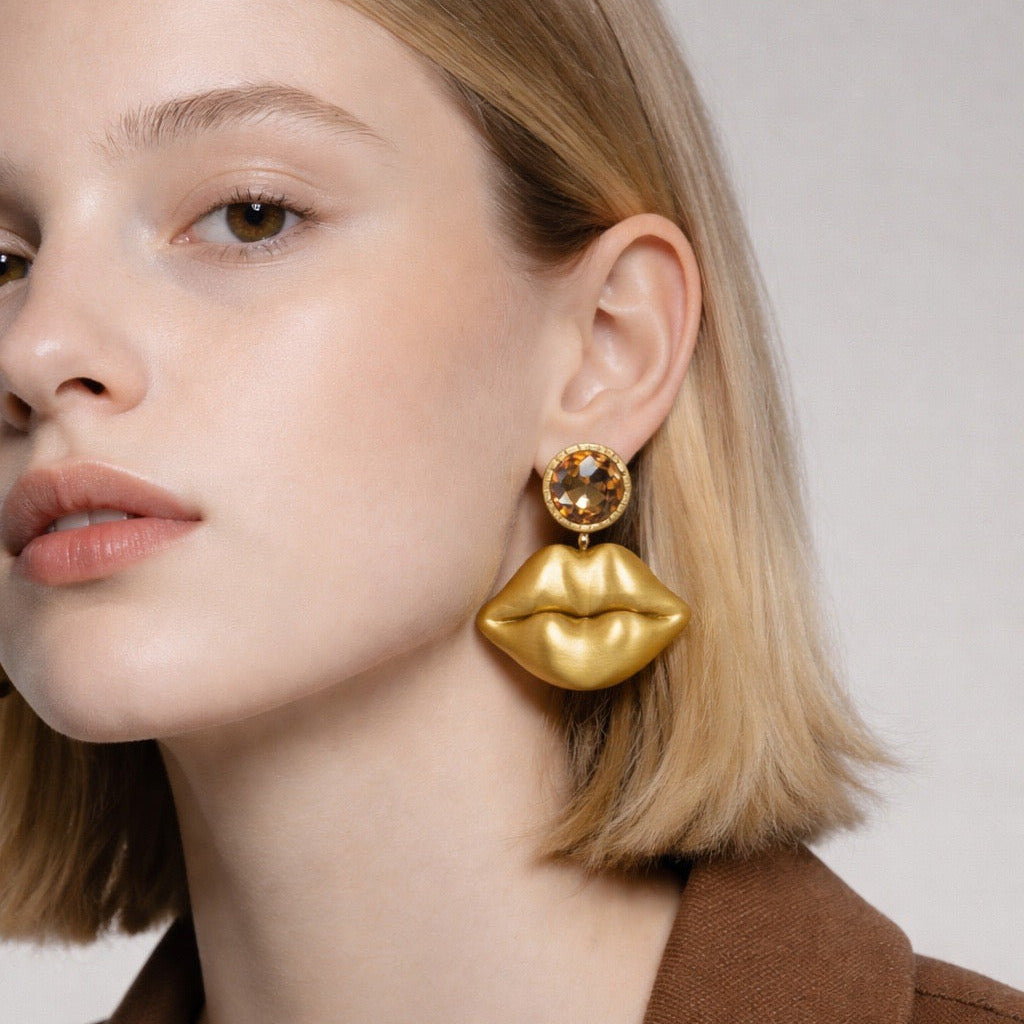 ‚Let‘s kiss!‘ Ohrringe - Statementohrstecker mit Kussmund