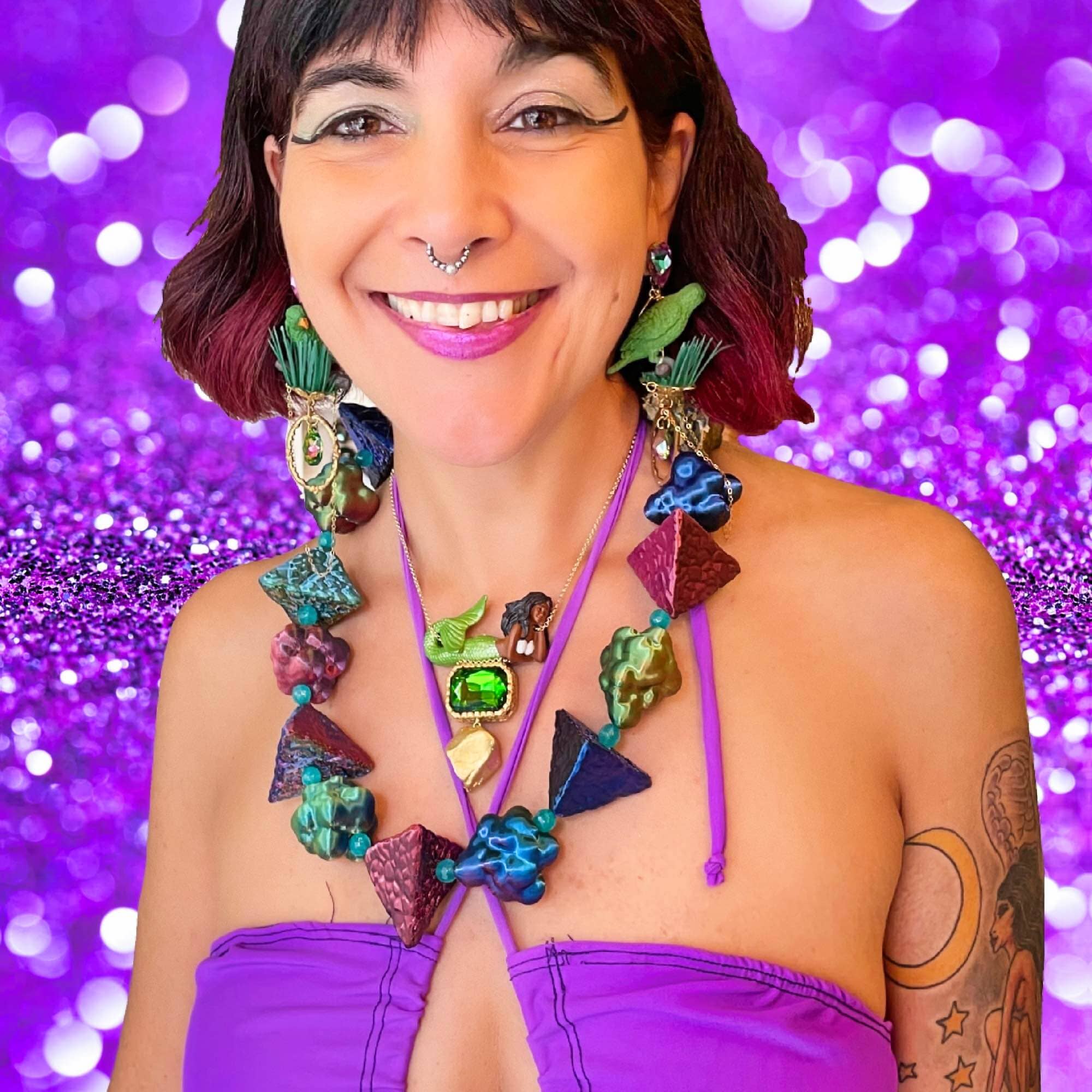 Tukadu Collier 'Bubbles & Pyramids'