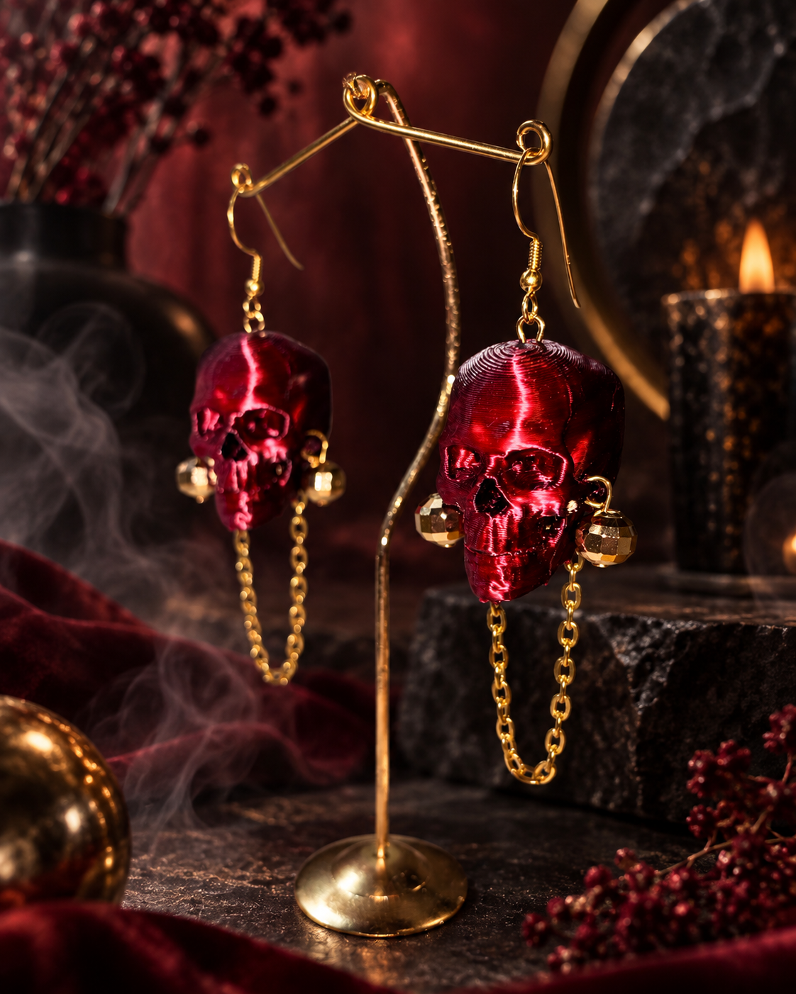 'Gangster Skull' – Totenkopf-Ohrringe mit Accessoires von Tukadu