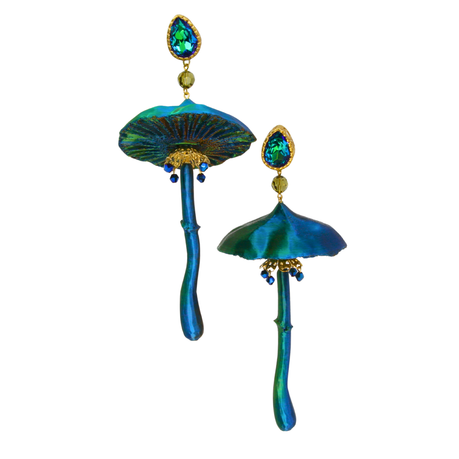 Wolkengeist – 3D-gedruckte XL-Magic Mushroom Pilz-Ohrringe handmade by Tukadu
