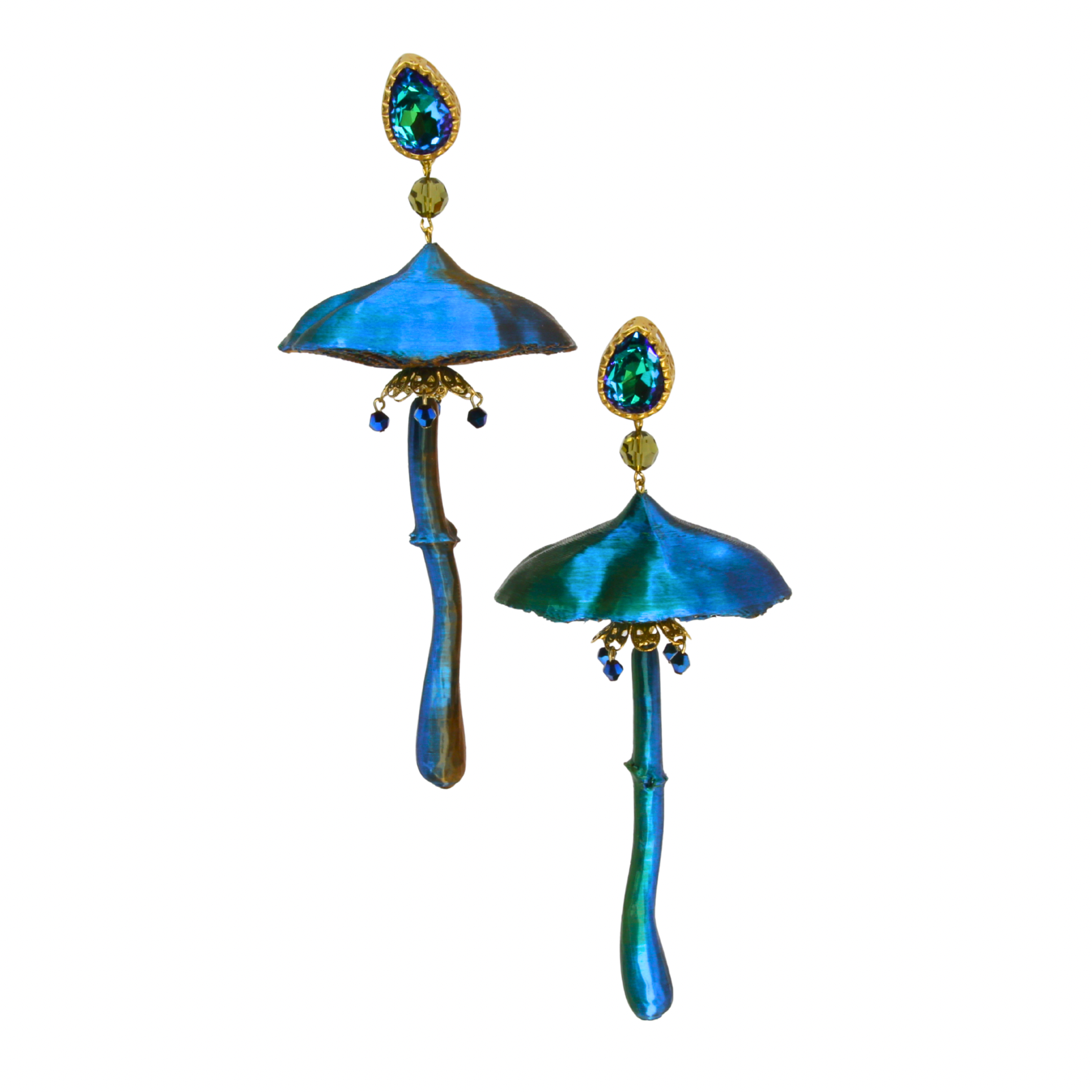Wolkengeist – 3D-gedruckte XL-Magic Mushroom Pilz-Ohrringe handmade by Tukadu