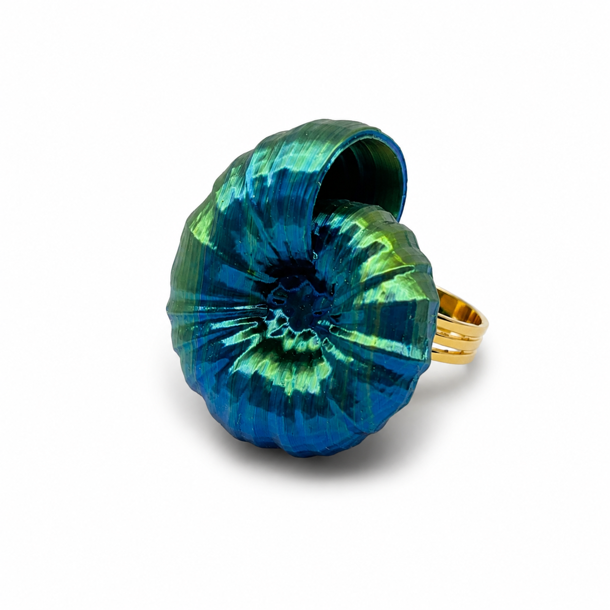 'Ammonite Dreams' Silky Ocean Shift - Statement-Ring von Tukadu