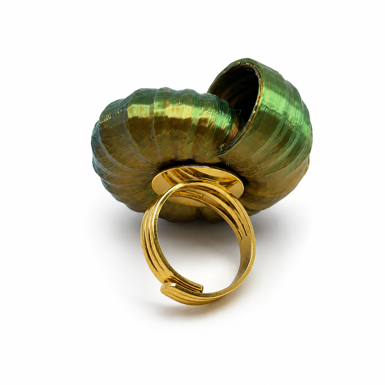 'Ammonite Dreams' Silky Ocean Shift - Statement-Ring von Tukadu