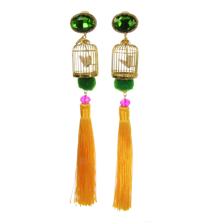 Birdcage Clip Earrings
