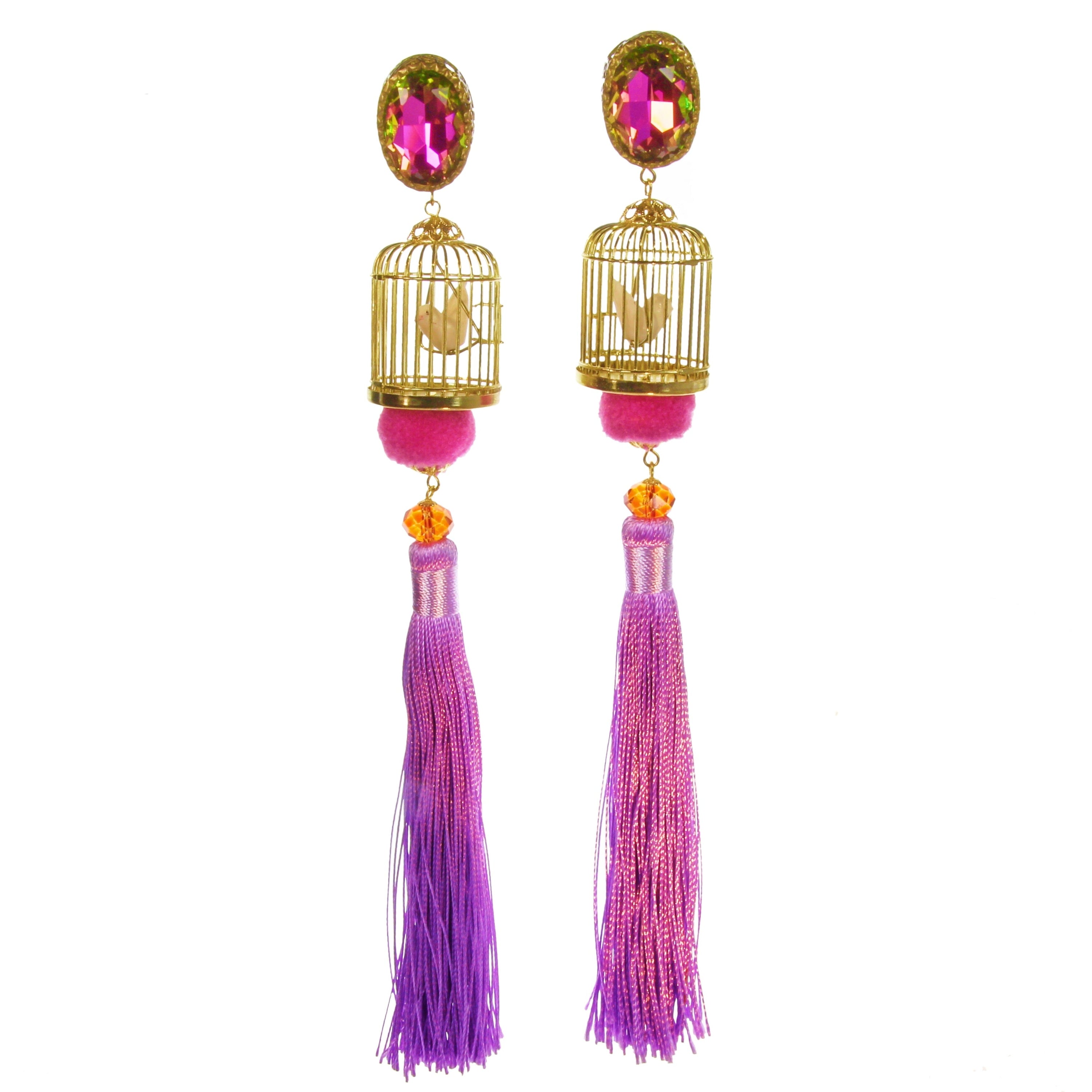 Birdcage Clip Earrings