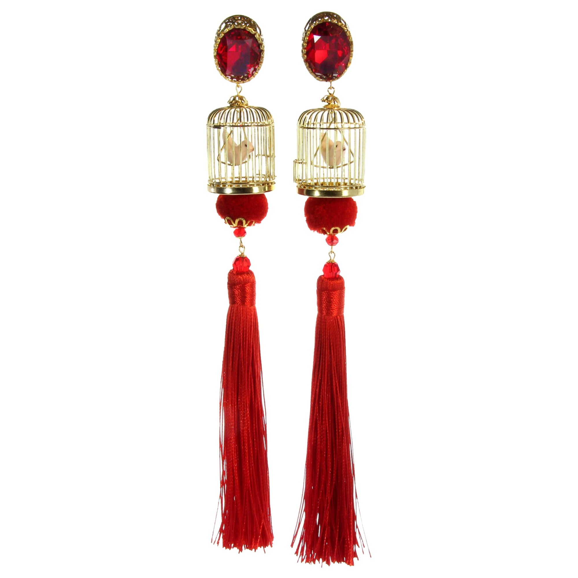 Birdcage Clip Earrings