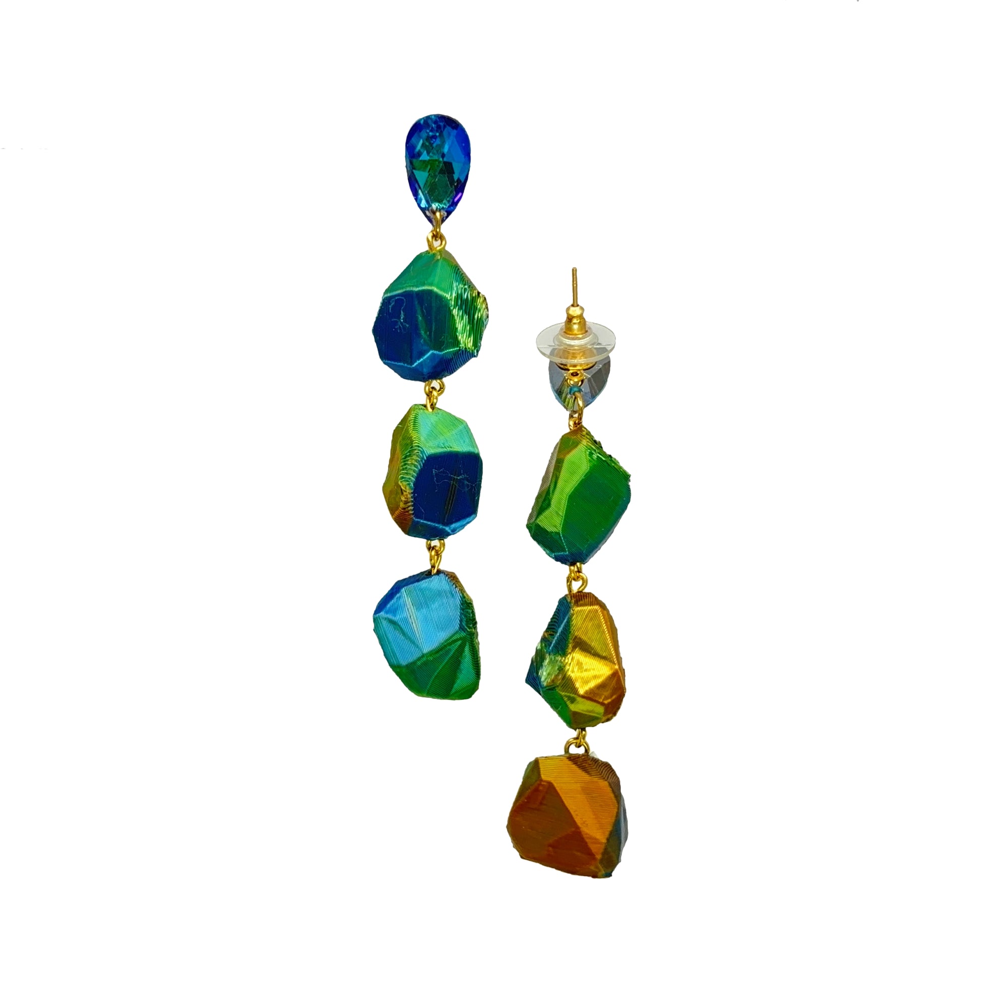 'Triple Rocks' Silky Ocean Shift - Statement-Ohrstecker von Tukadu