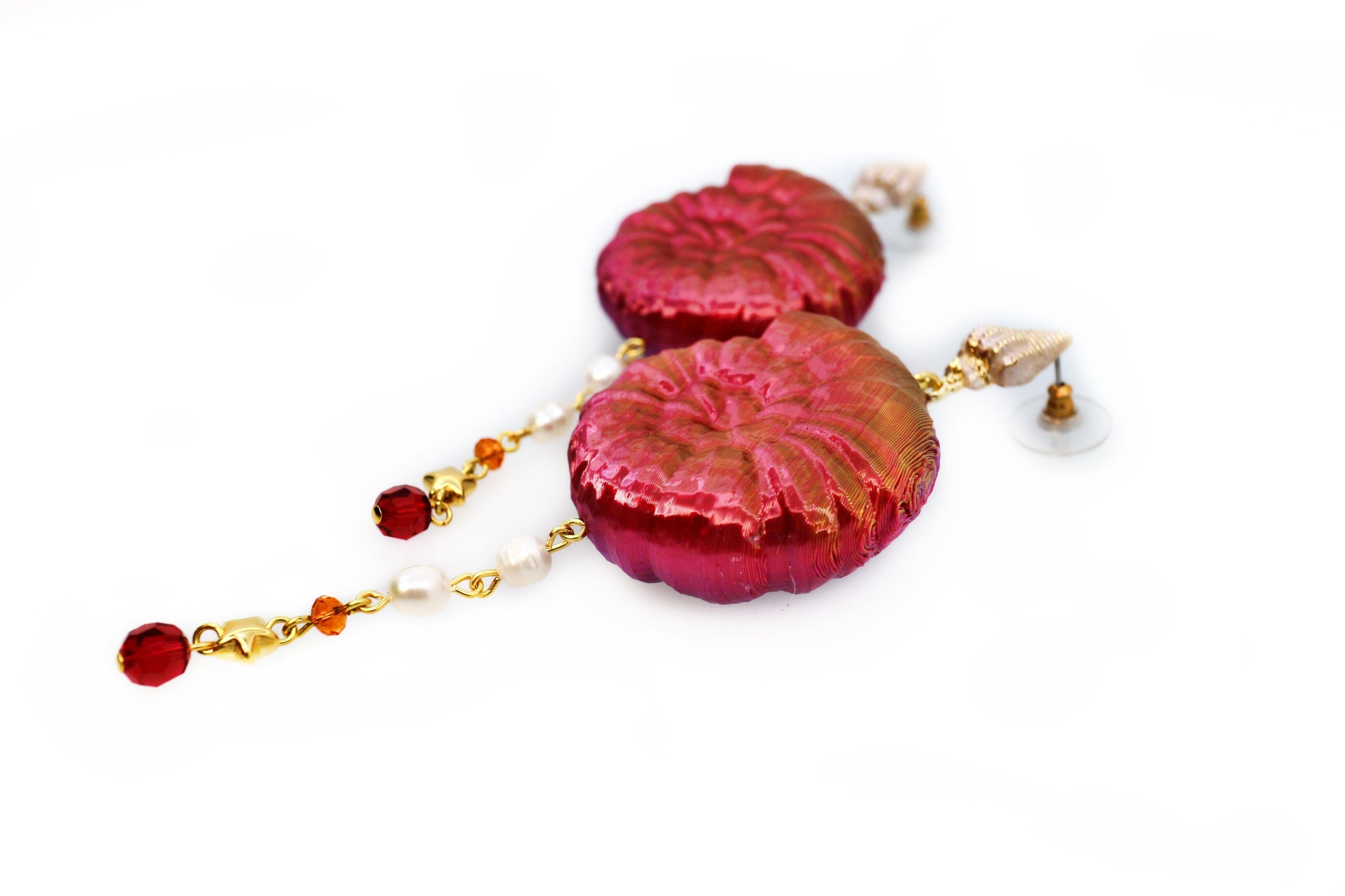 Tukadu Ohrring 'Ammonite dreams and pearls'