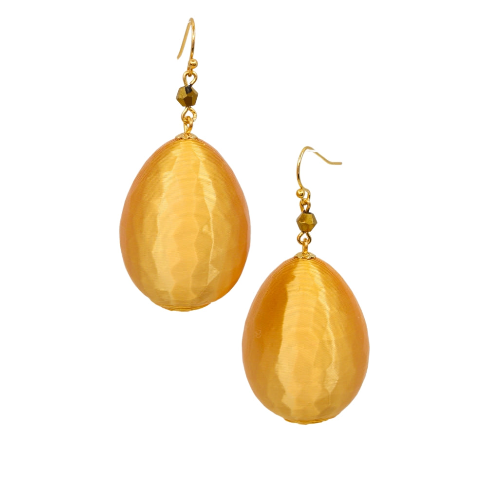Tukadu Osterei-Ohrringe – Golden schimmernde 3D-gedruckte Oster-Statement-Ohrringe