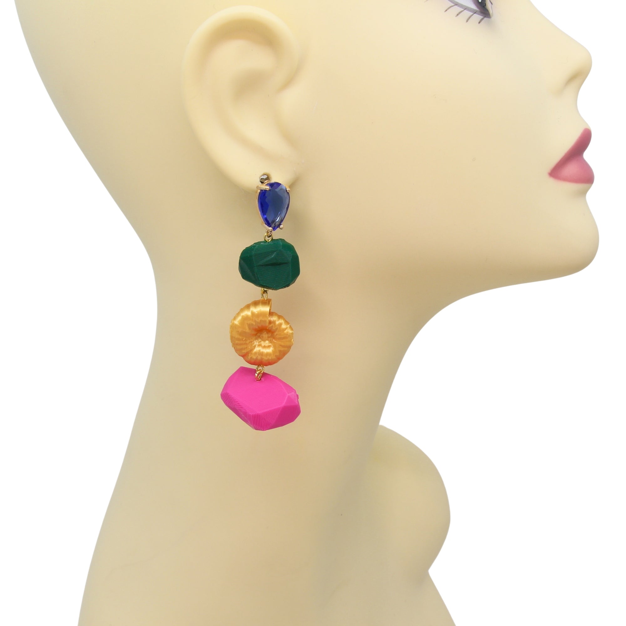 Tukadu Ohrringe 'Colorblock & Ammonites'