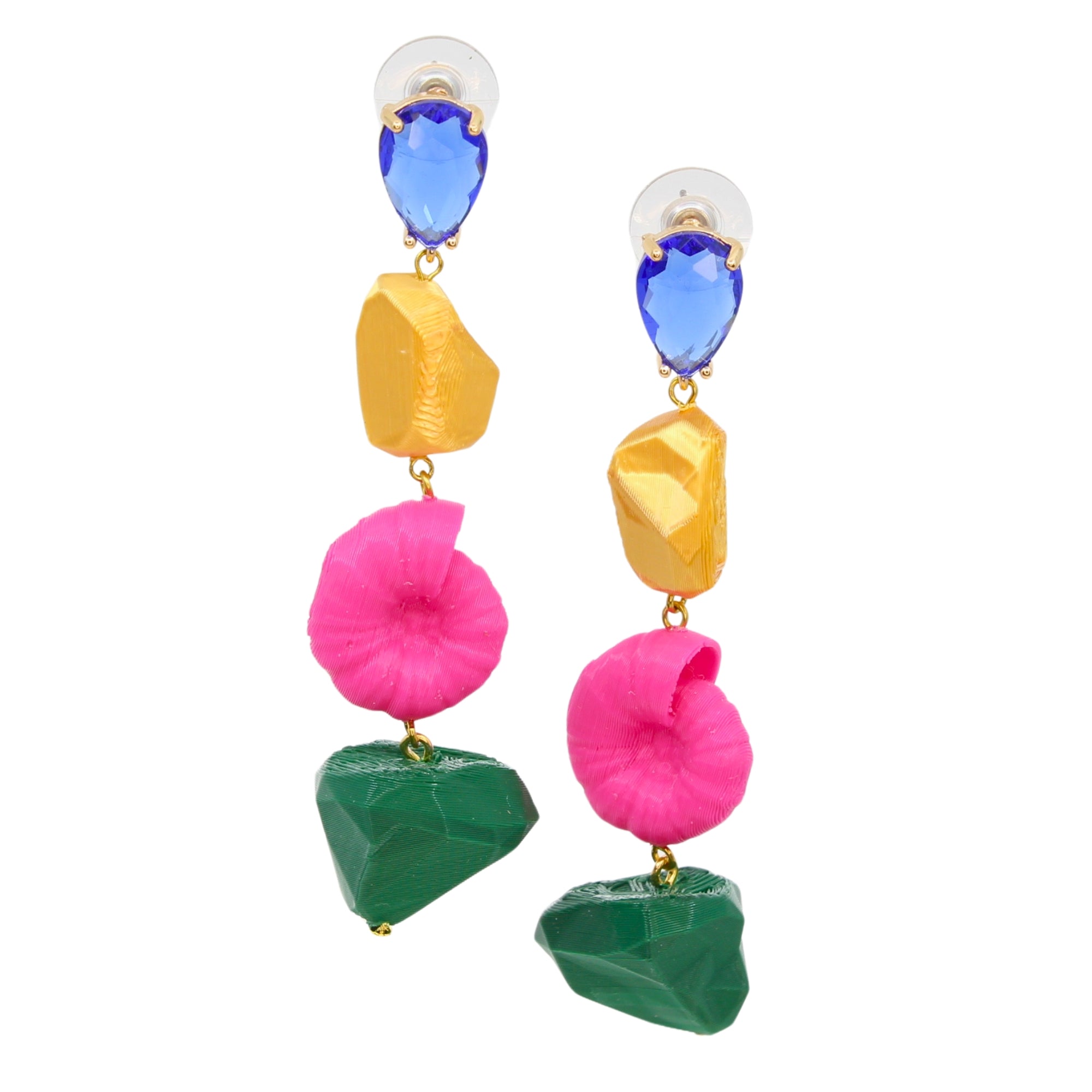 Tukadu Ohrringe 'Colorblock & Ammonites'