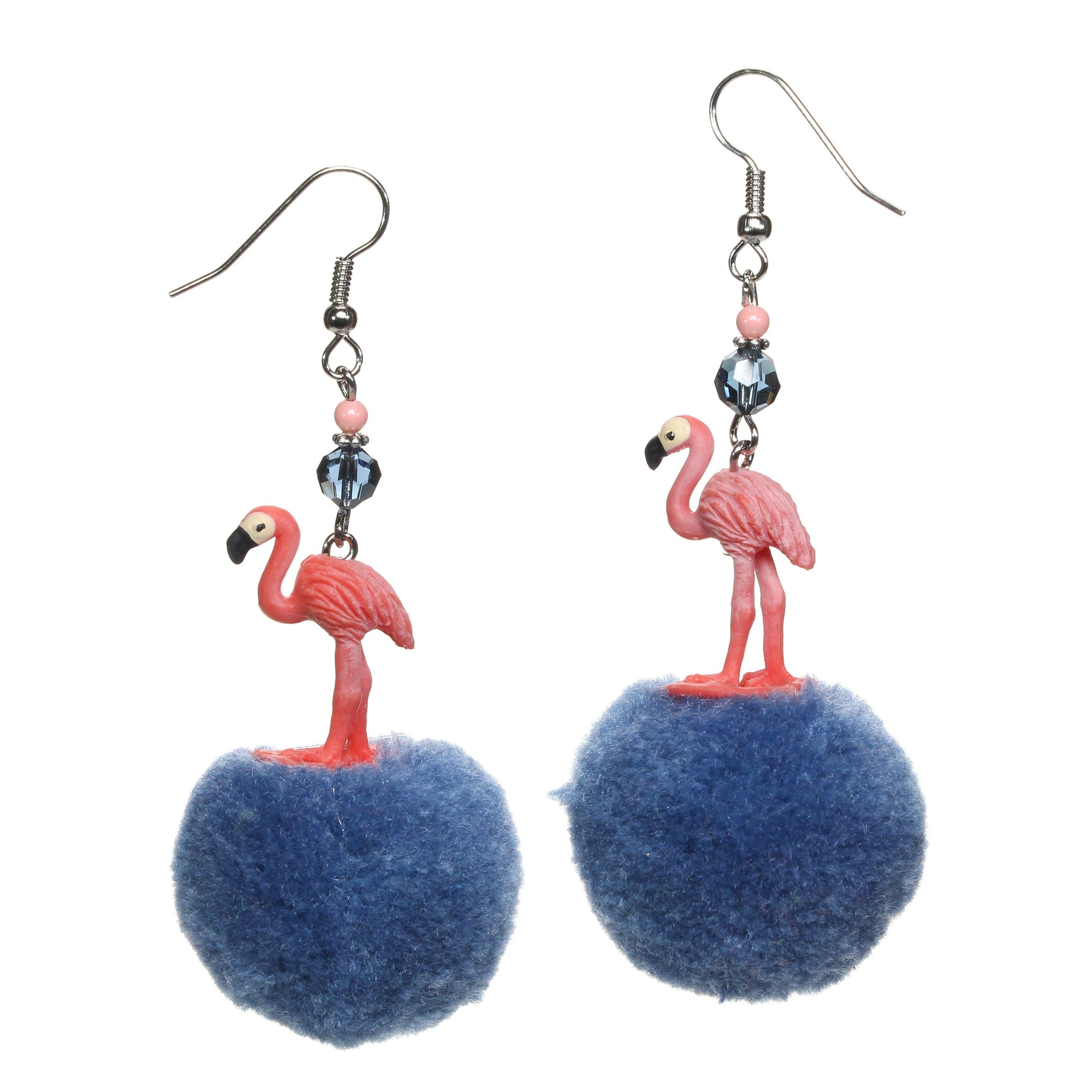 Mini animals on pompom earrings