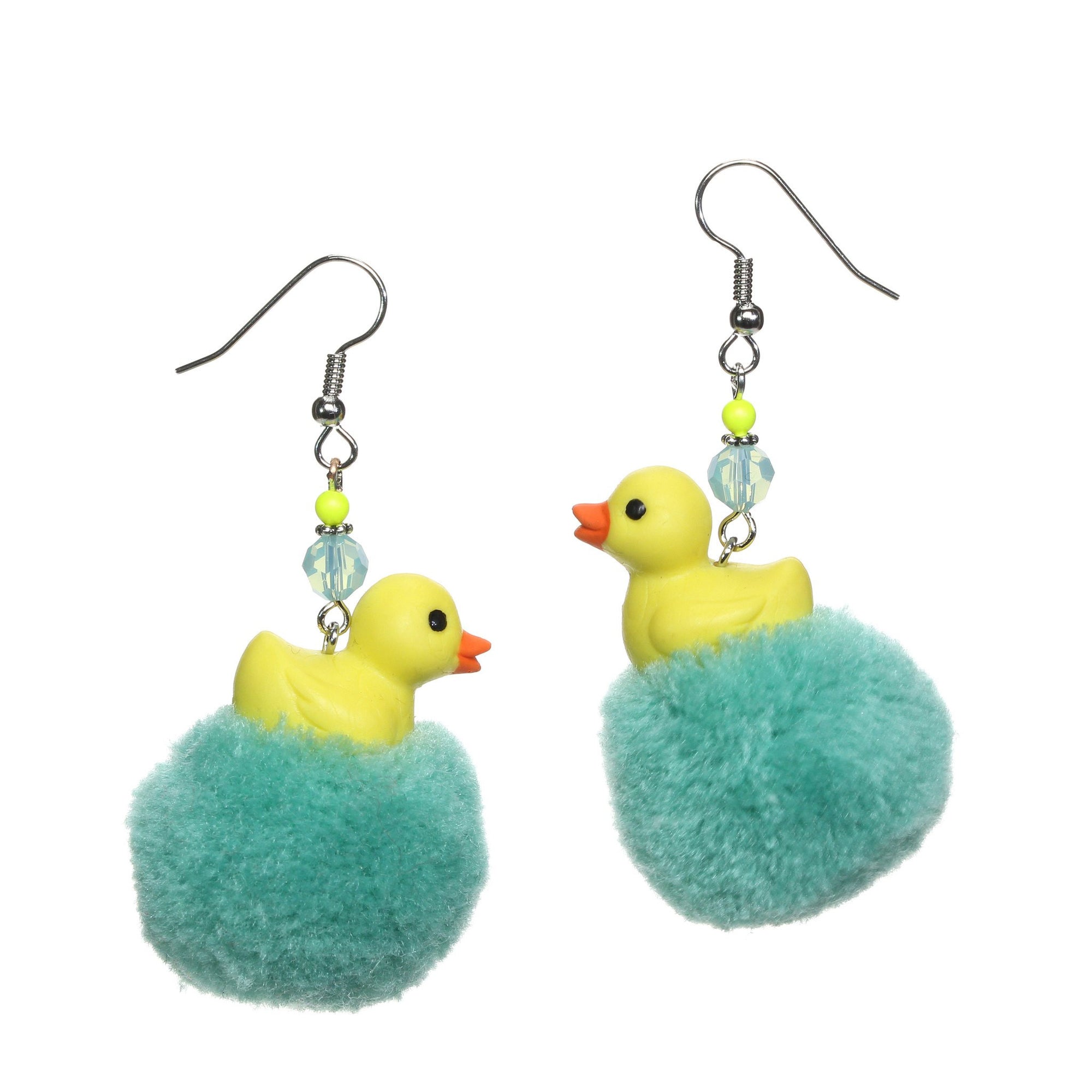 Mini animals on pompom earrings