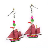 Sailing Ship Earrings - Blue