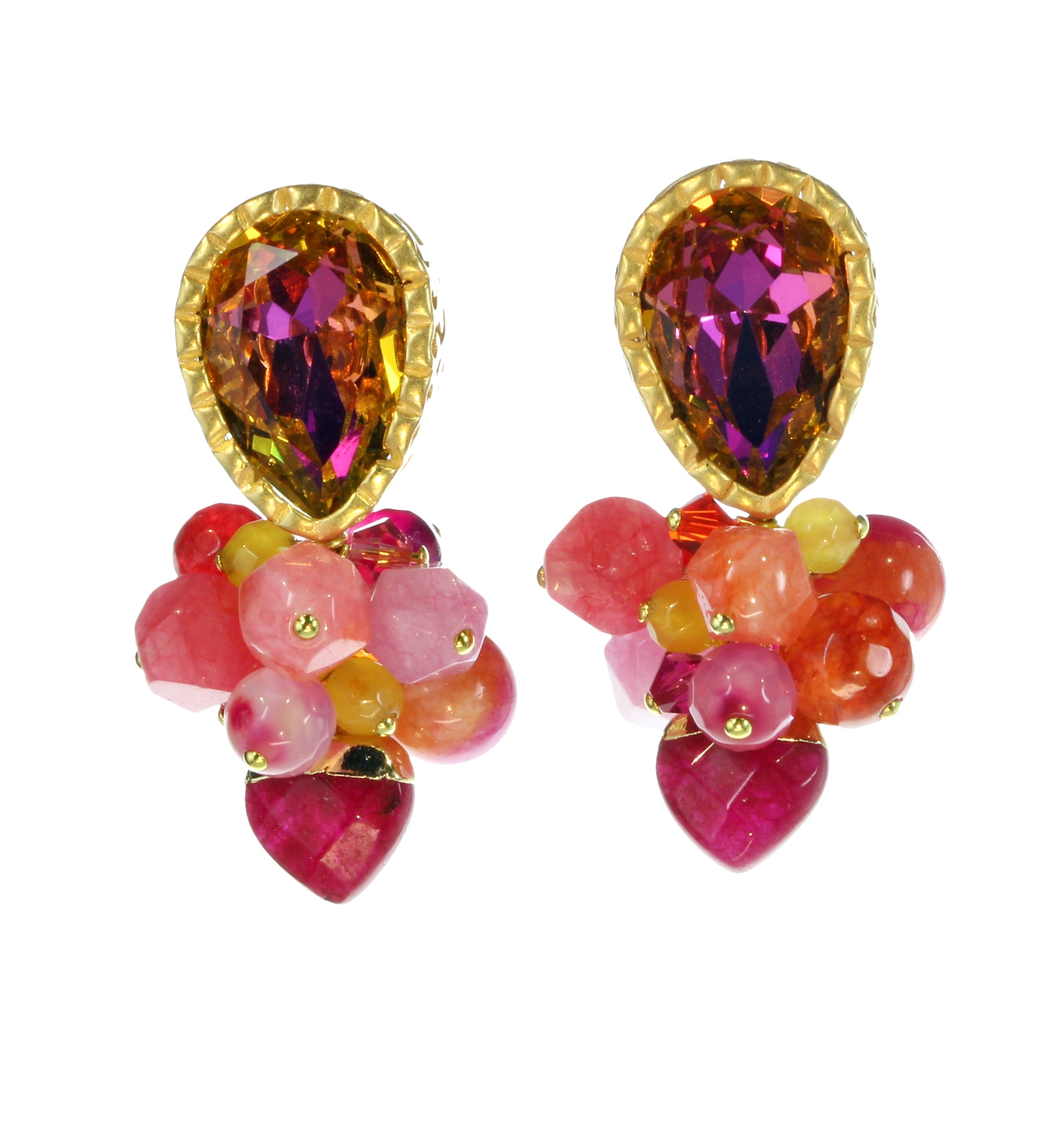 Gemstone Grapes Stud Earrings