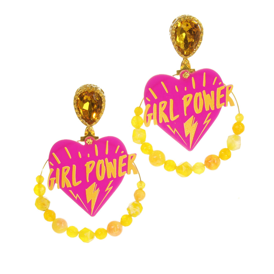 Tattoo hoop earrings 'Girl Power'