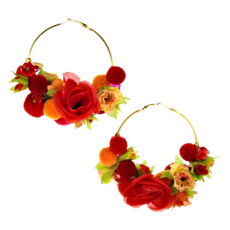 Flower power hoop earrings