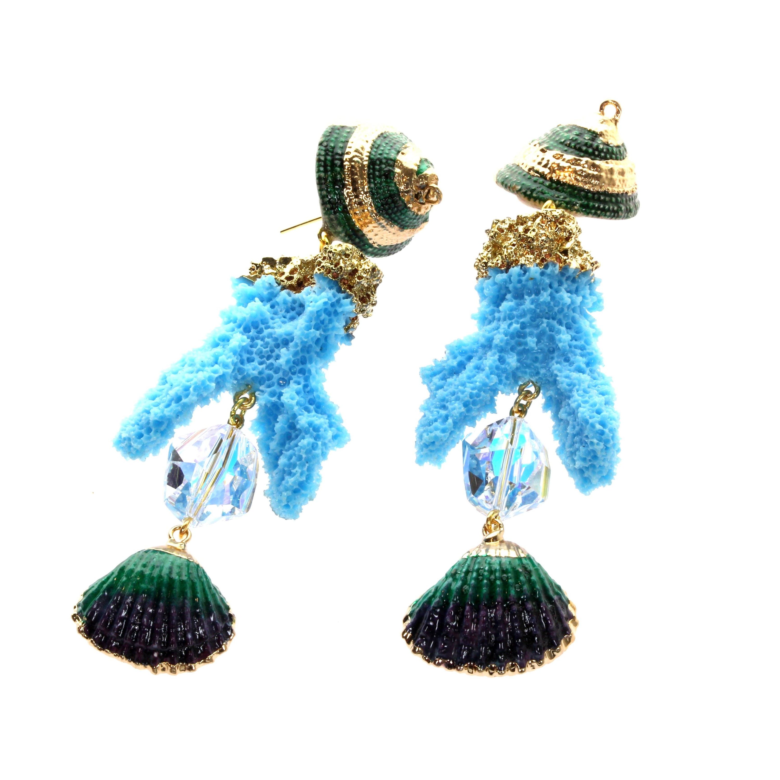 Giant Coral Stud Earrings