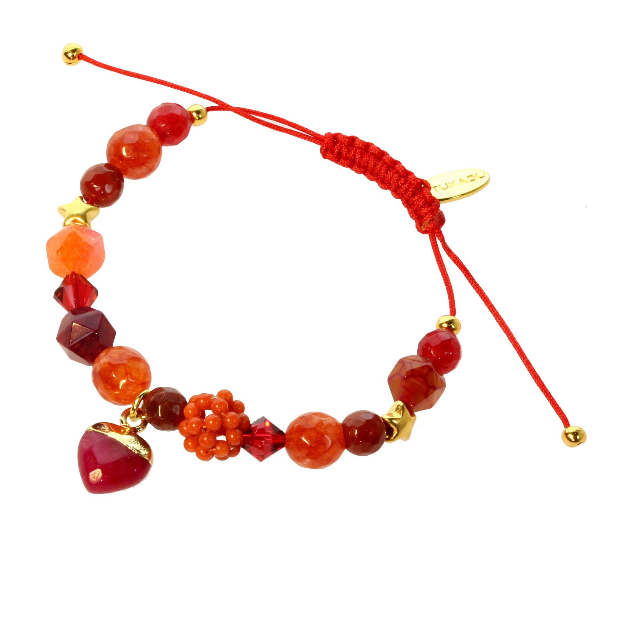 Semi-precious stone bracelet with pendant